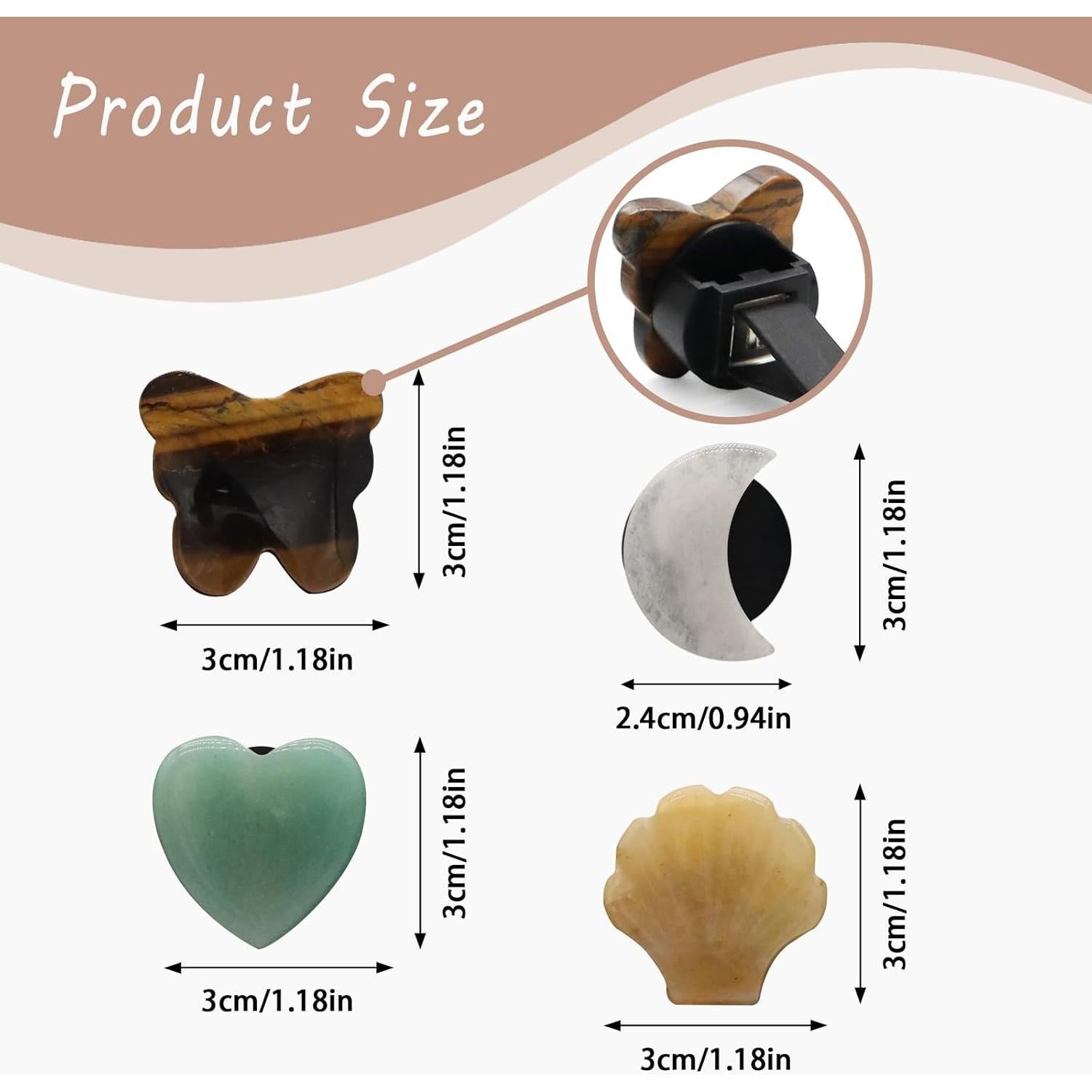 Clips de Ventilación de Aire de Piedra Natural ORIESSE - 4 Piezas