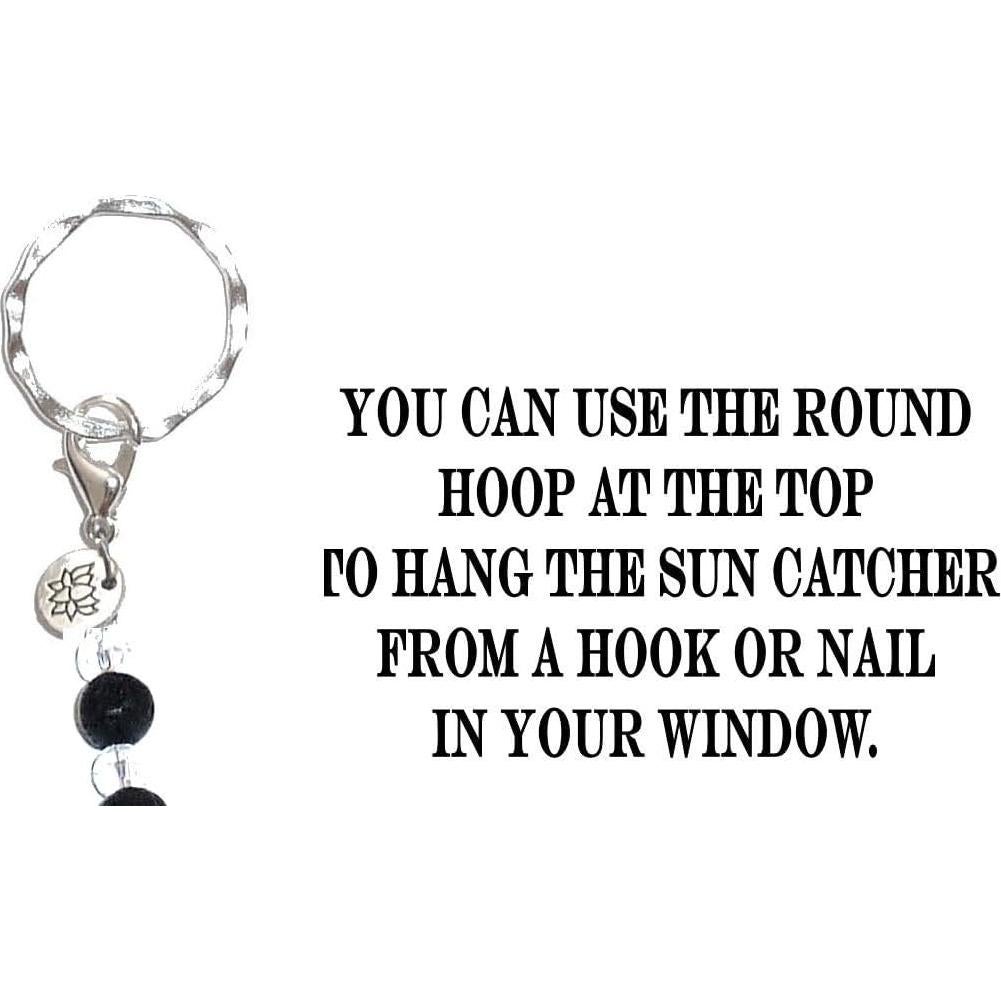 Cazador de Sol de Aromaterapia 30mm - Cristal y Lava Negra