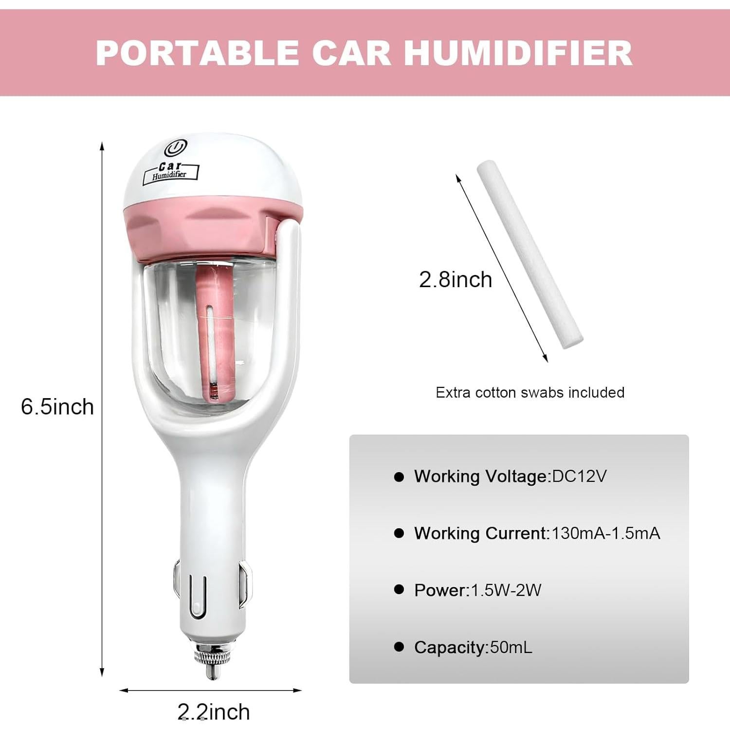 Humidificador de coche MUQIDA 50ml difusor de aceites 12V