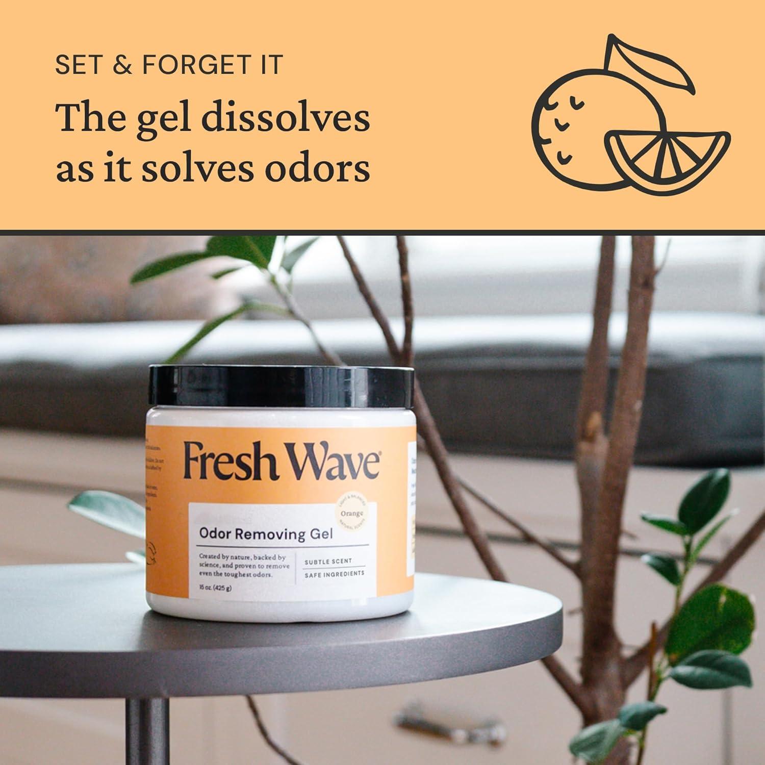 Gel Eliminador de Olores Fresh Wave Naranja 425 g - Paquete de 2