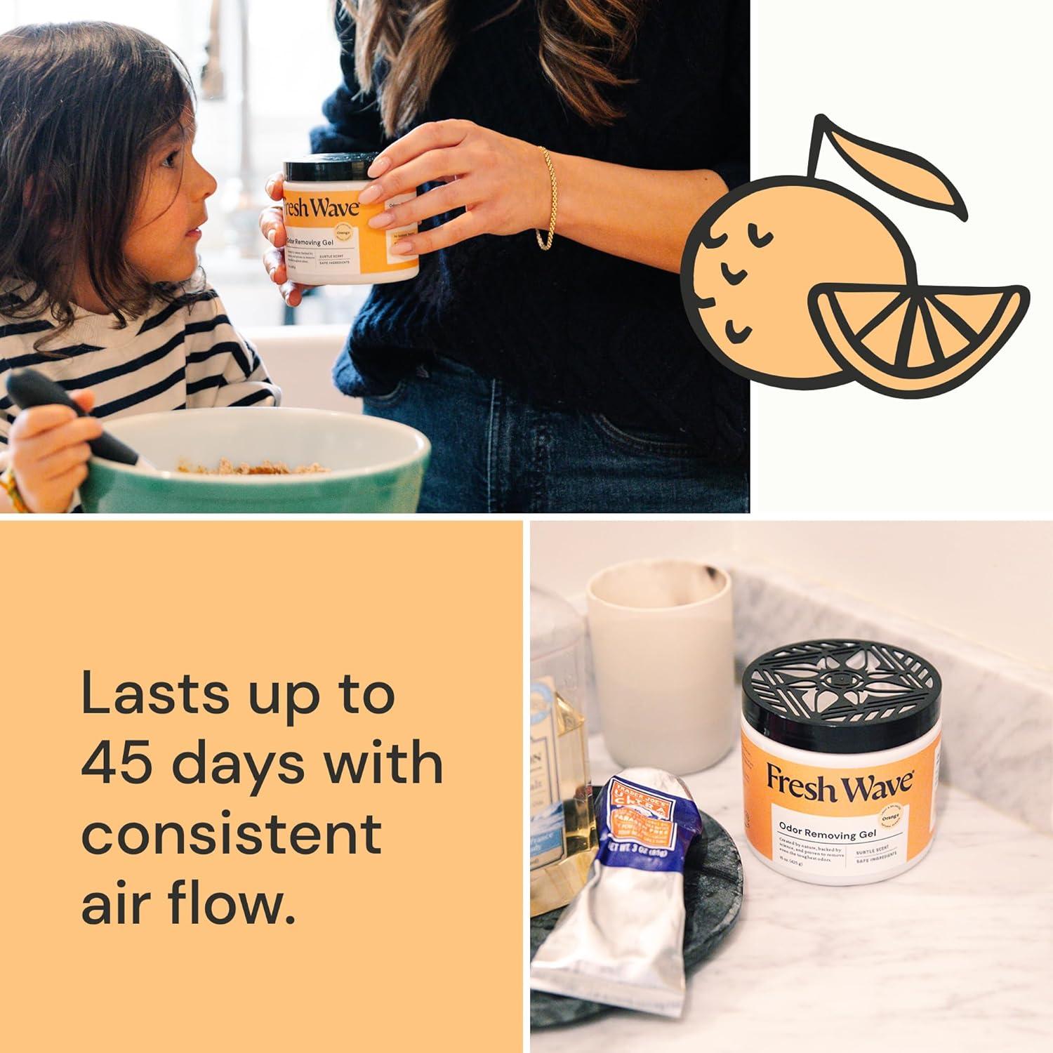 Gel Eliminador de Olores Fresh Wave Naranja 425 g - Paquete de 2