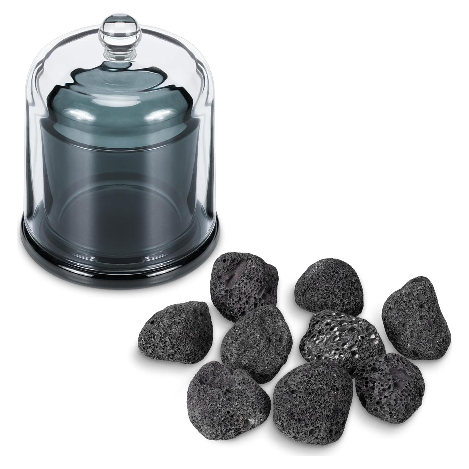 Difusor de Aromaterapia Navaris con Piedras de Lava Negras