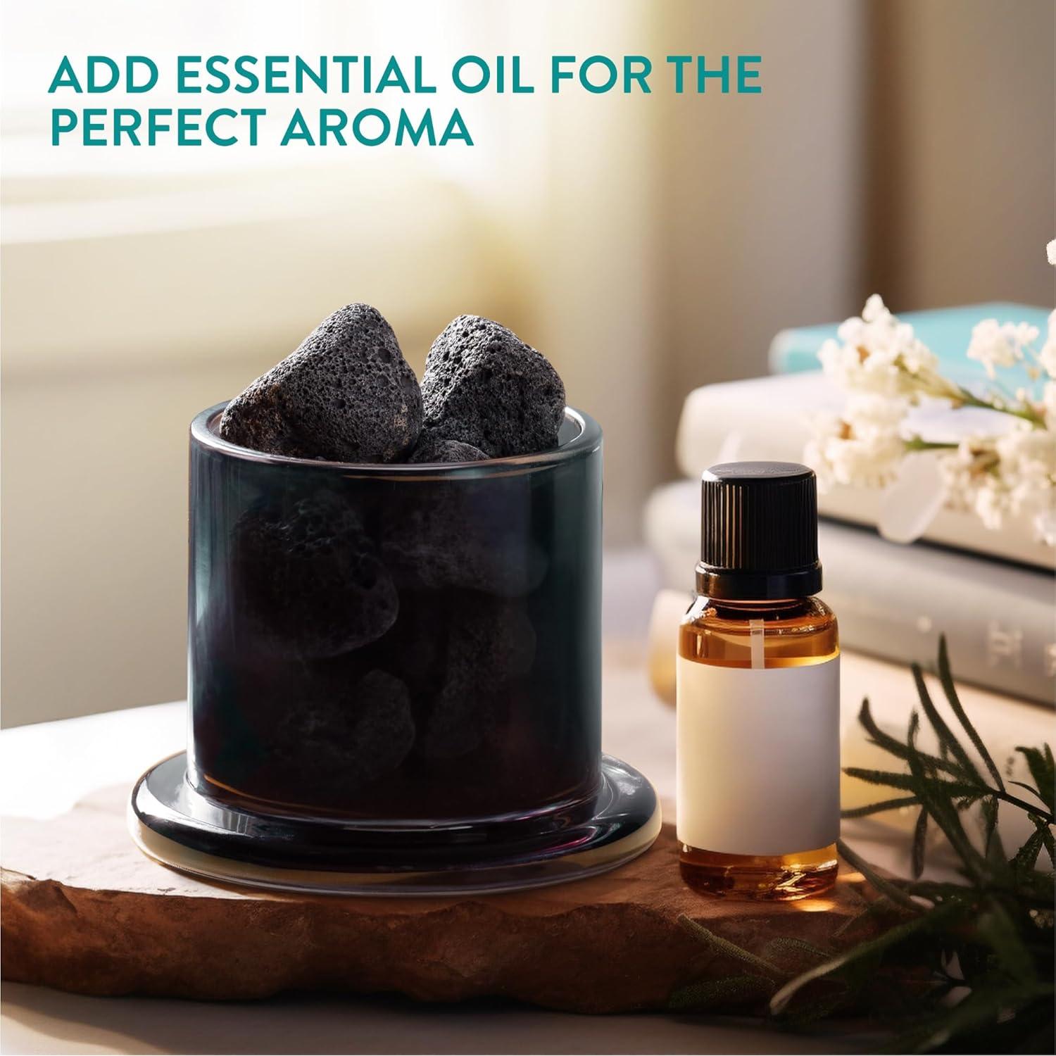 Difusor de Aromaterapia Navaris con Piedras de Lava Negras