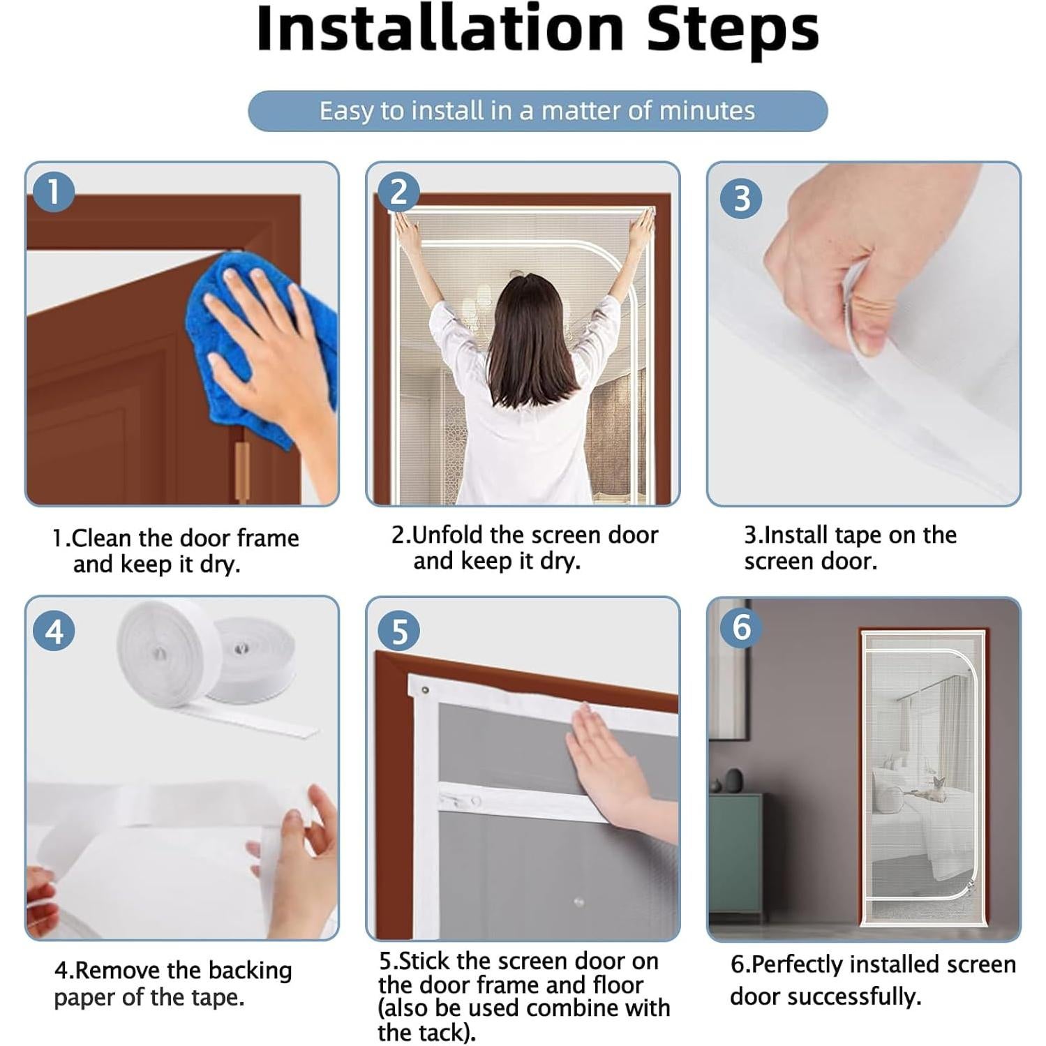 Puerta de Pantalla para Gatos QWR 32x80 cm Reforzada con Cremallera