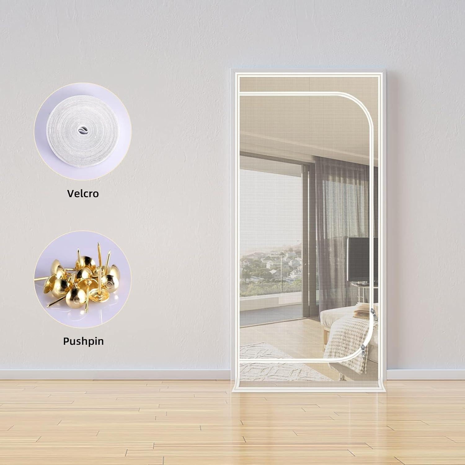 Puerta de Pantalla para Gatos QWR 32x80 cm Reforzada con Cremallera