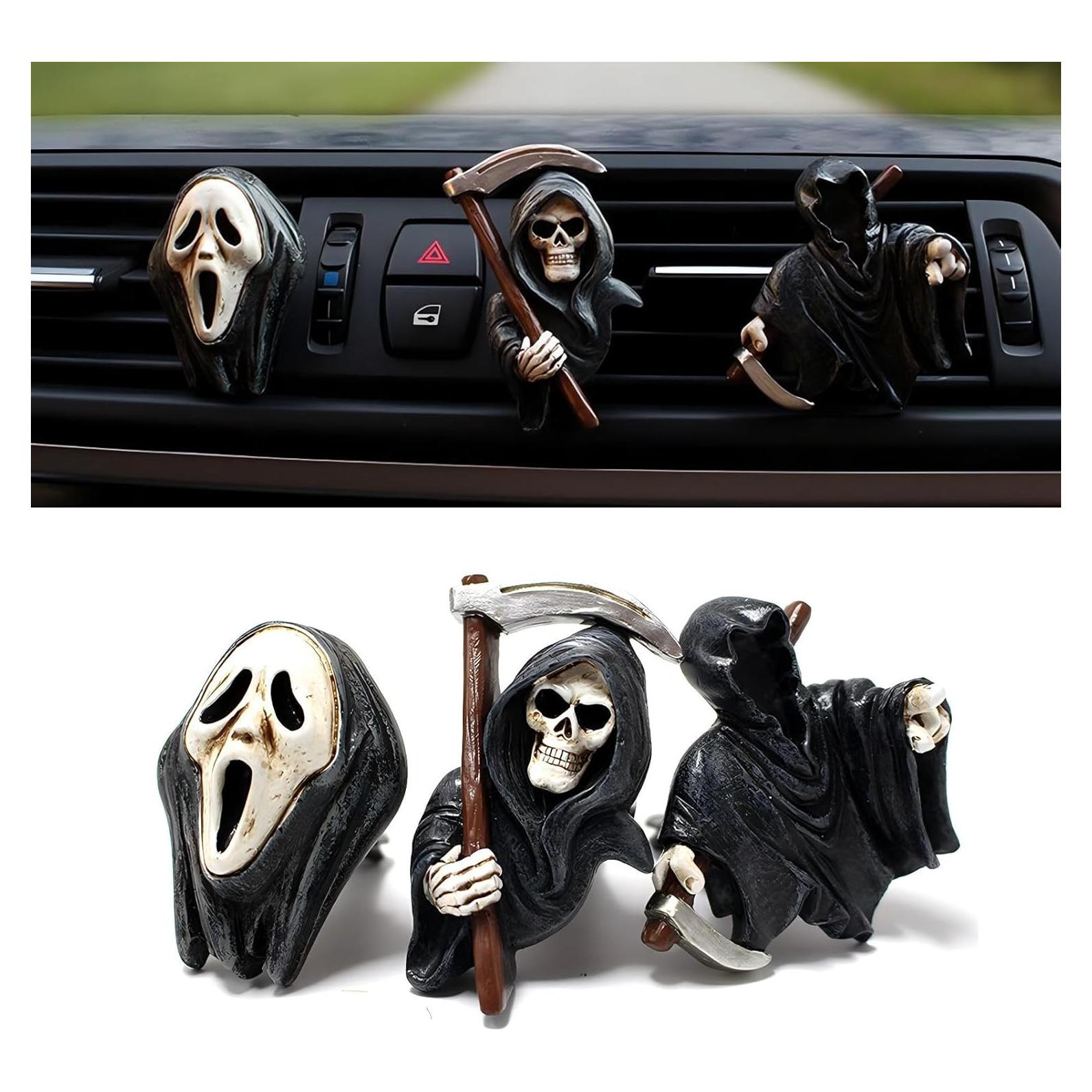 3 PCS Decoraciones de Ventilación Automotriz Grim Reaper