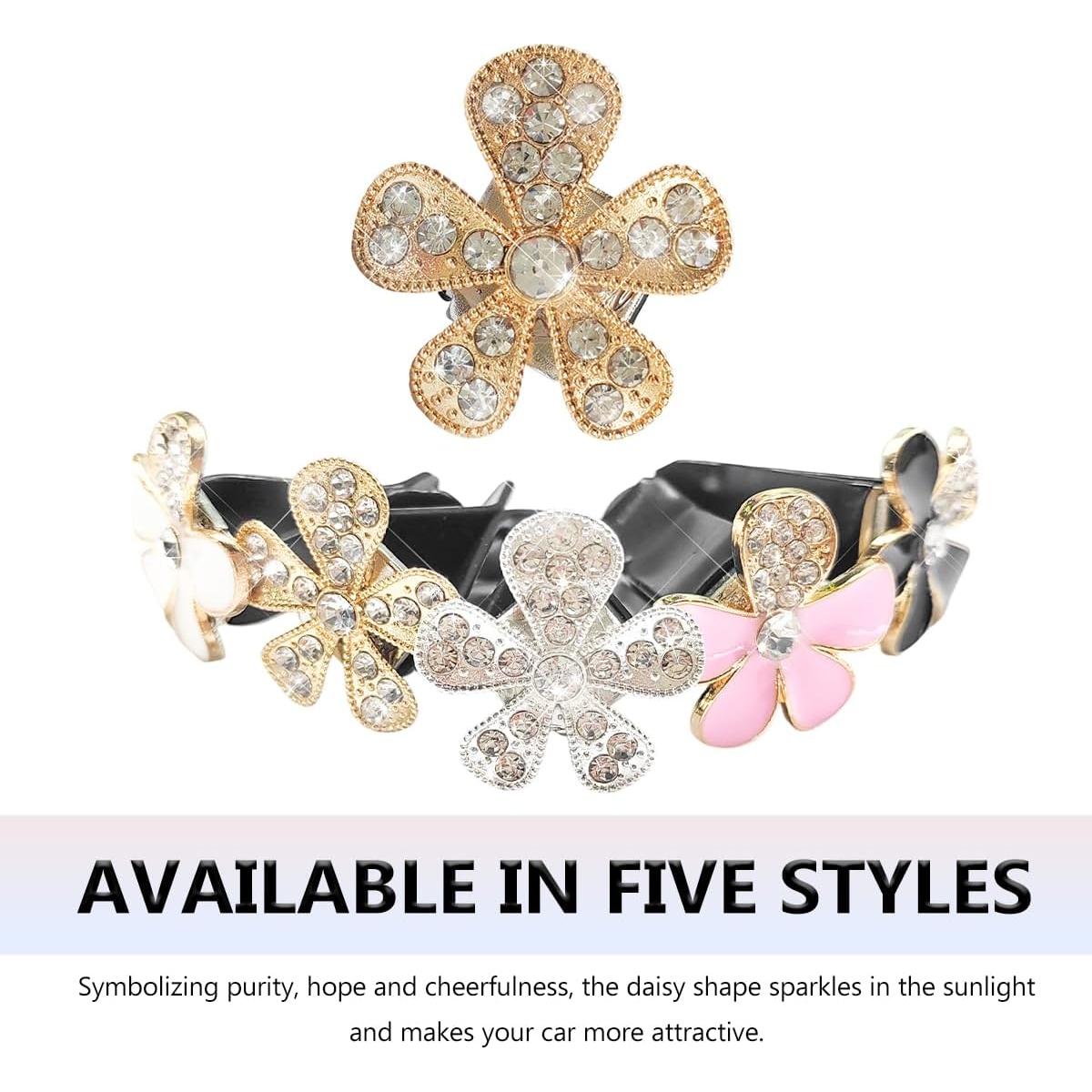 6 Clips de Ventilación de Aire MUQIDA Flor Margarita Dorado