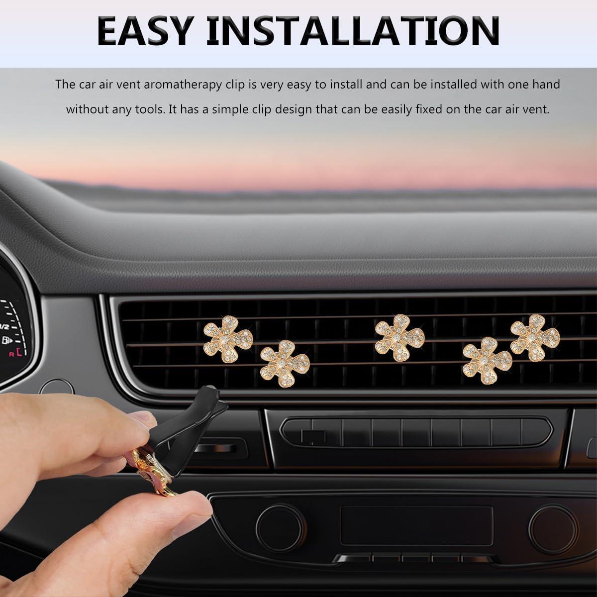 6 Clips de Ventilación de Aire MUQIDA Flor Margarita Dorado