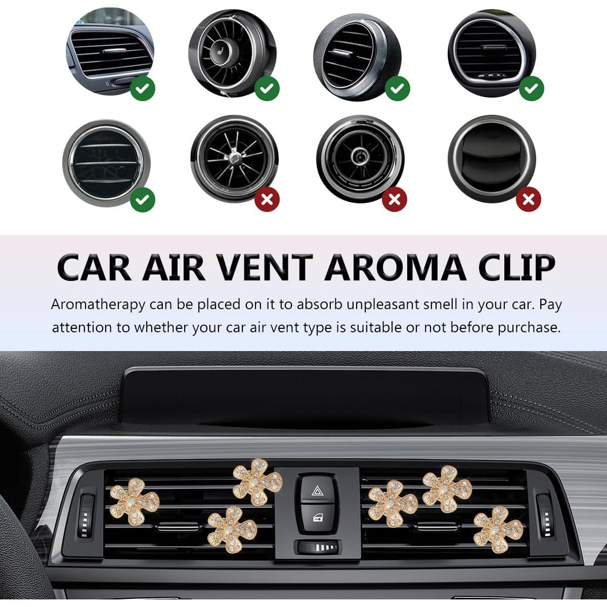 6 Clips de Ventilación de Aire MUQIDA Flor Margarita Dorado