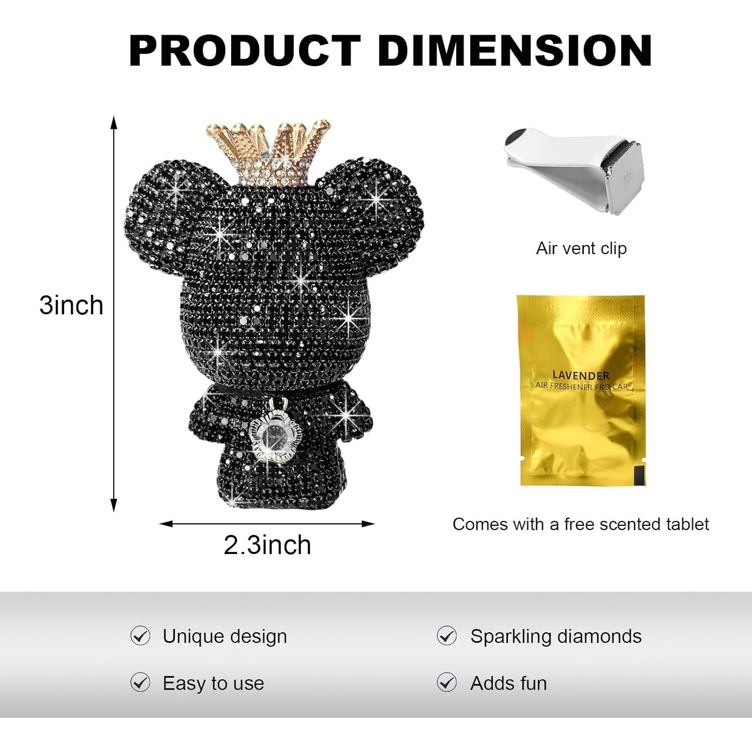Clip de Ventilación Brillante FSTURIOS con Fragancia Negro