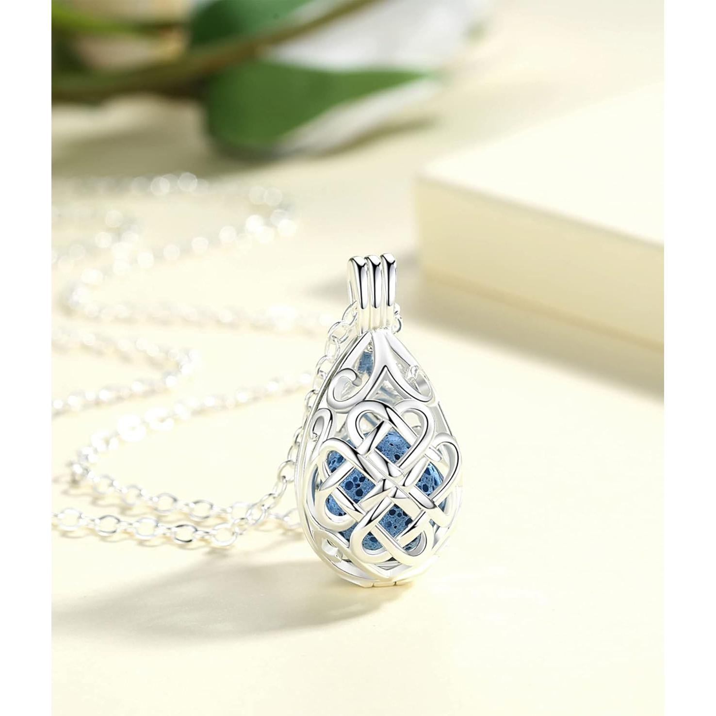 Collar Difusor de Aromaterapia Infuseu con 7 Piedras de Lava 61 cm