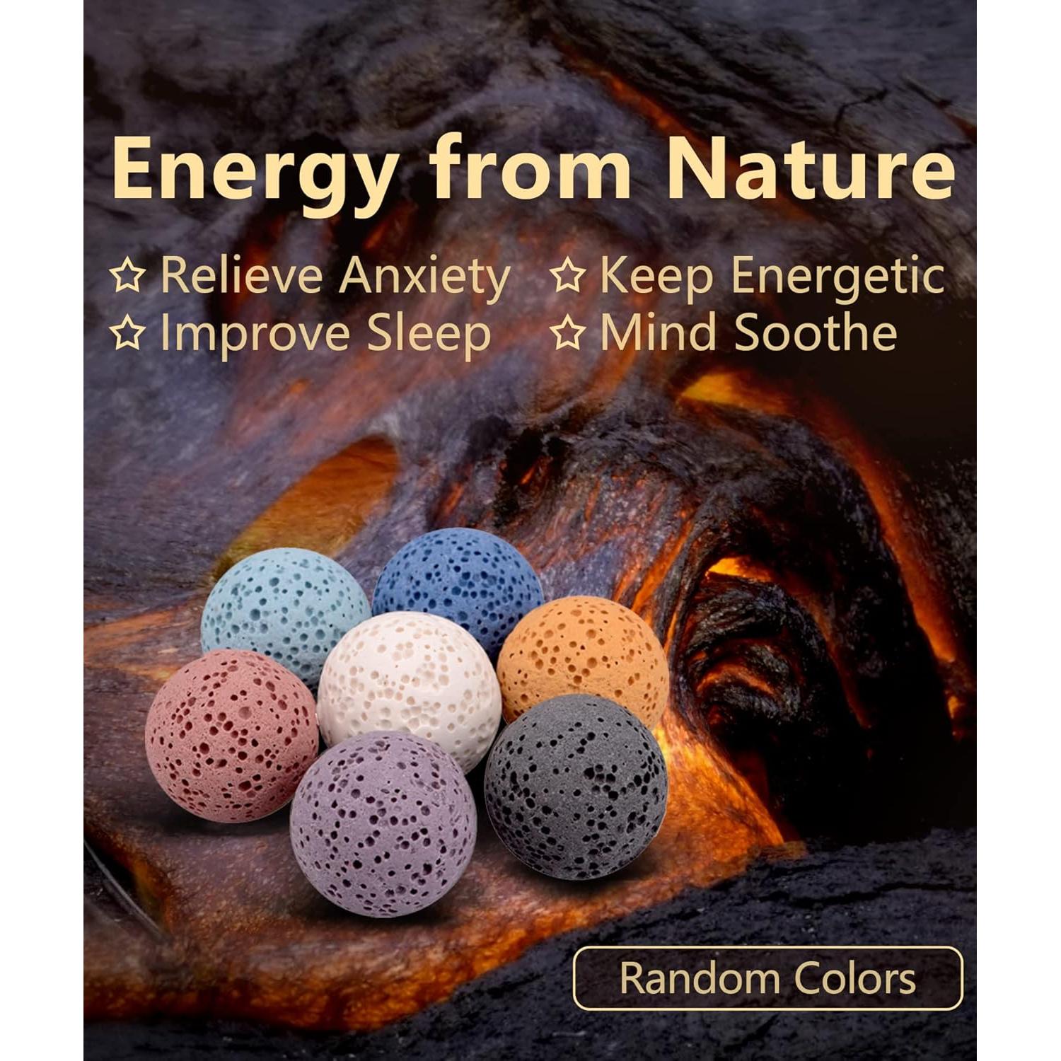 Collar Difusor de Aromaterapia Infuseu con 7 Piedras de Lava 61 cm