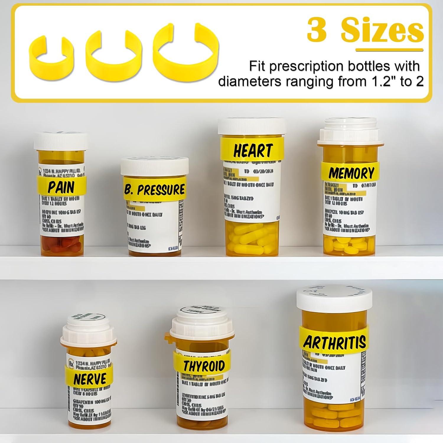 36 Clips para Botellas de Medicamentos DOAGEAS - Etiquetas y Marcador