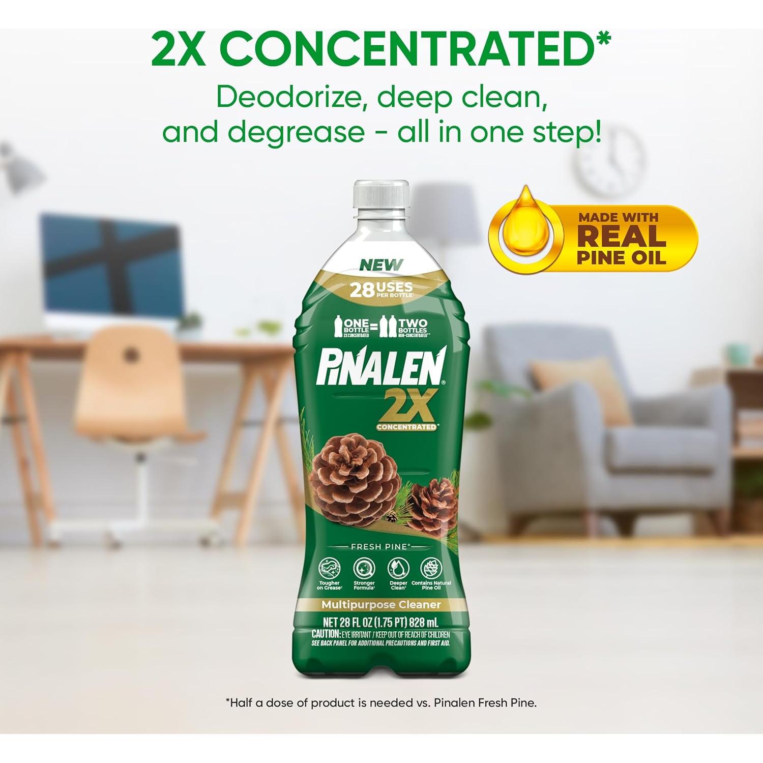 Pinalen 2X Concentrated Multipurpose Cleaner - Fresh Pine Scent - 28 fl oz - All Purpose Cleaner for Kitchen, Bathroom, Laundry, Floors & Outdoors