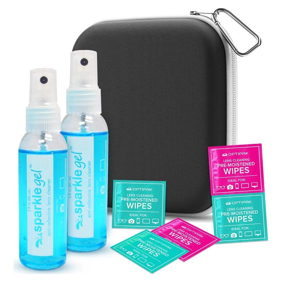Kit de Limpieza de Lentes OPTIPAK - 2 Spray 60ml + 5 Toallitas