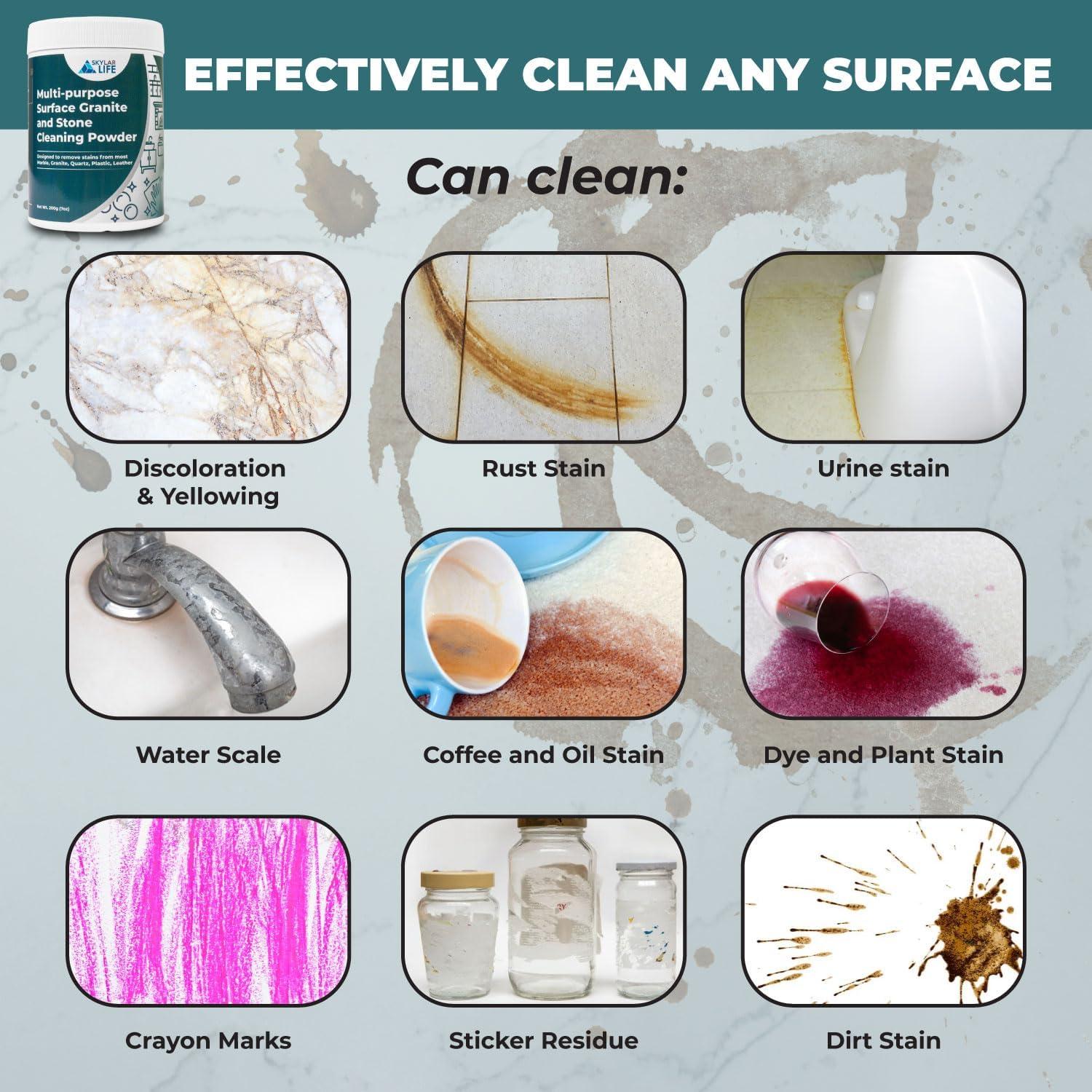 Polvo Limpiador Multiusos Skylarlife 200g para Superficies de Piedra