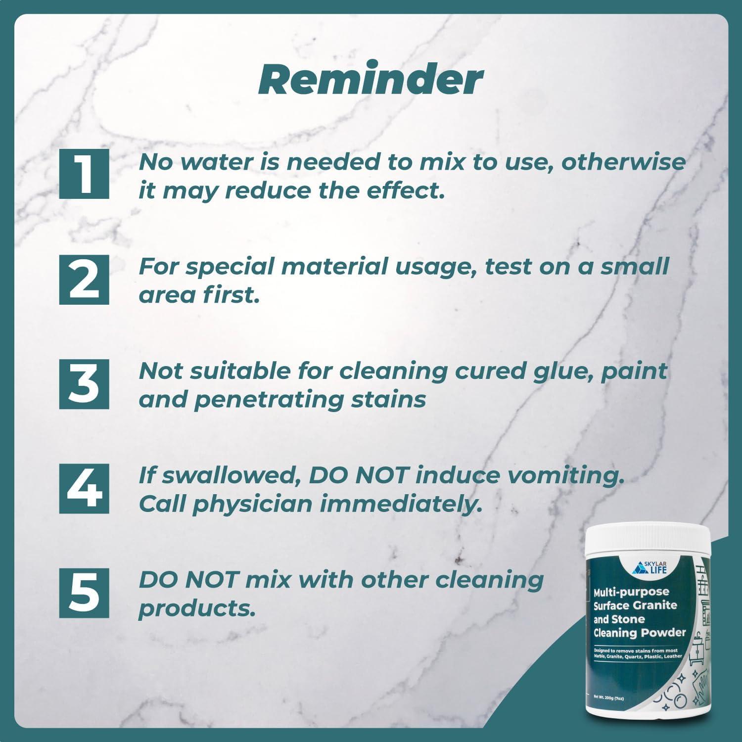 Polvo Limpiador Multiusos Skylarlife 200g para Superficies de Piedra