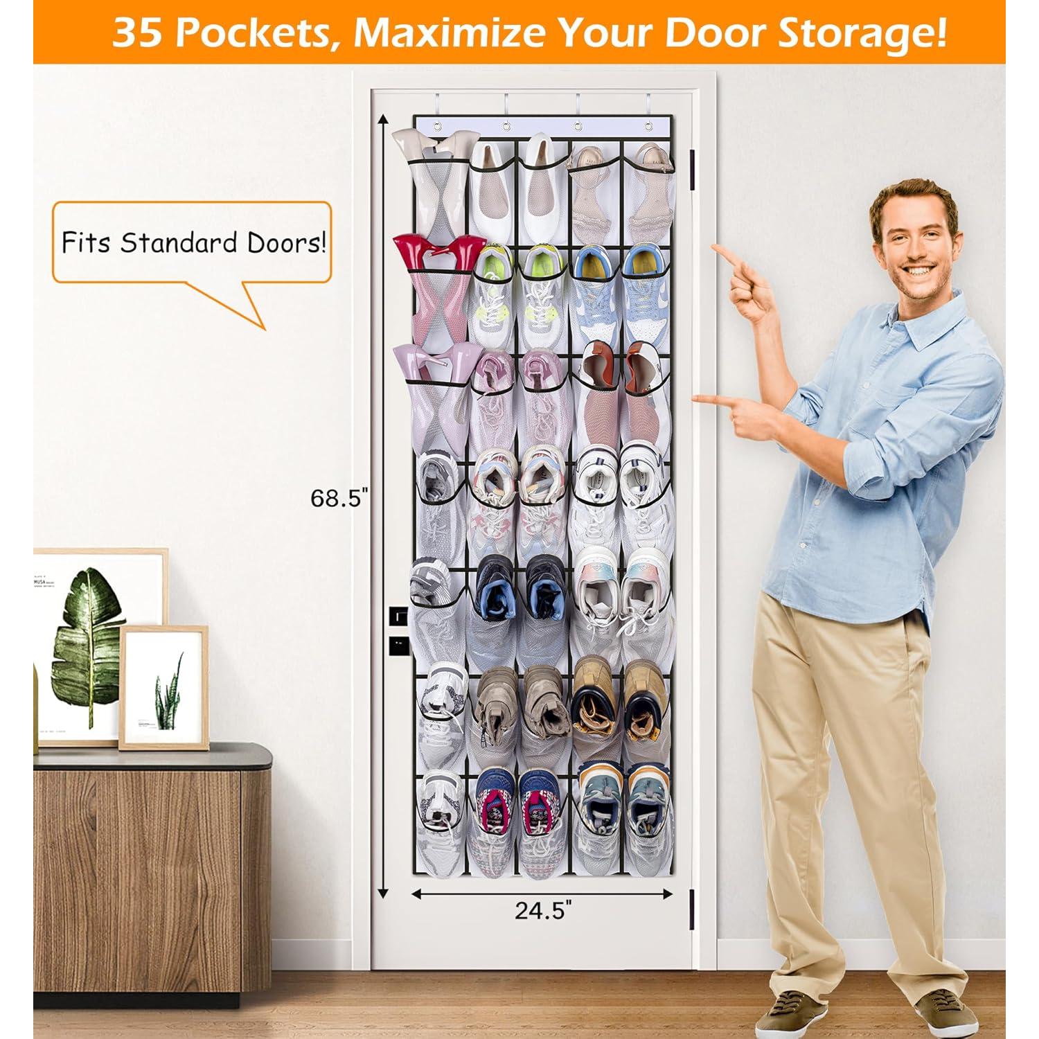 Organizador de Zapatos Colgante MISSLO 35 Bolsillos Blanco