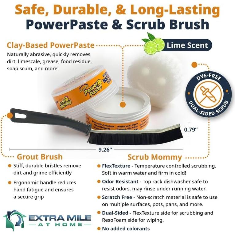 Limpiador Natural Power Paste Extra Mile 348g con Cepillo Flexible