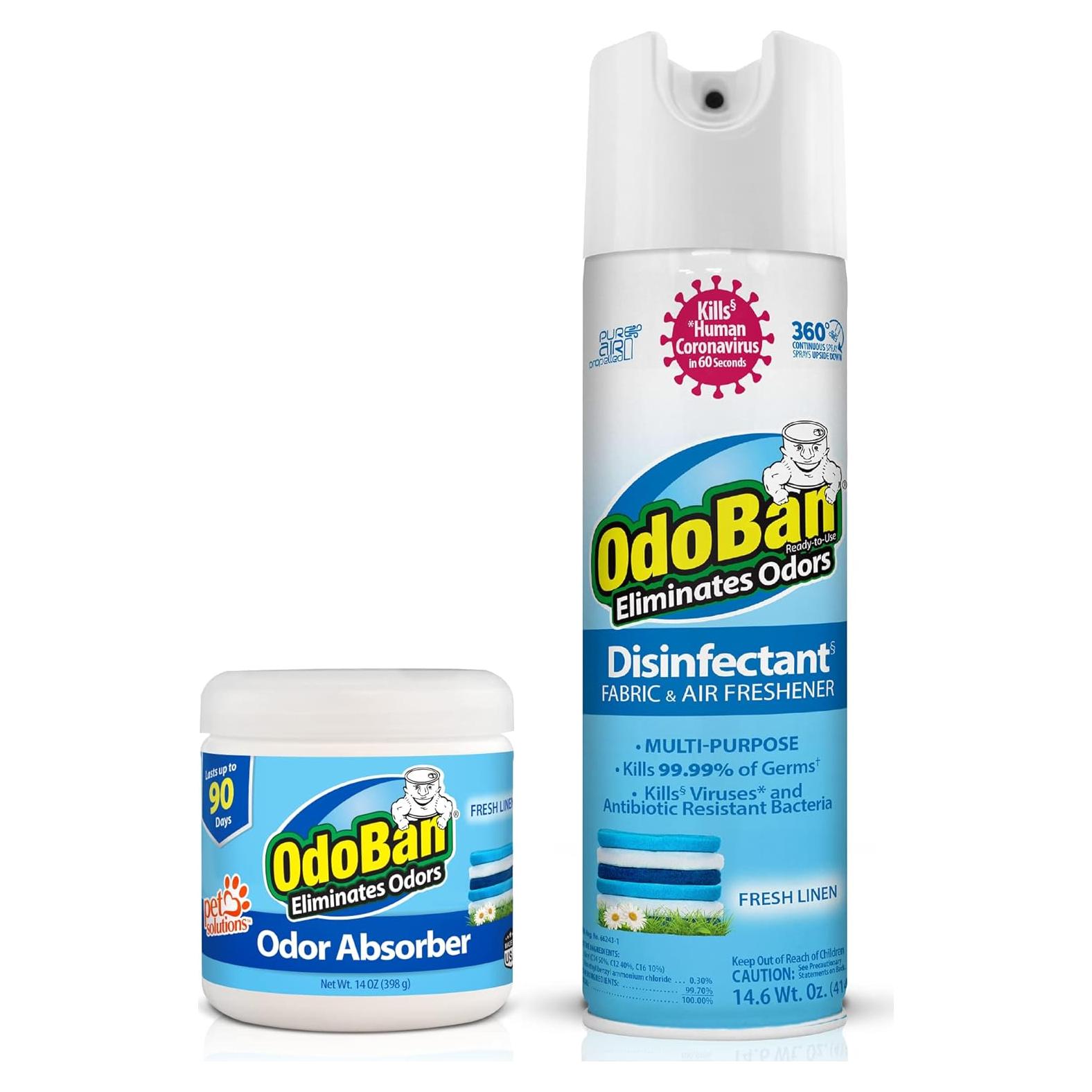 OdoBan Desinfectante y Ambientador Pack de 2 - 414g y 396g
