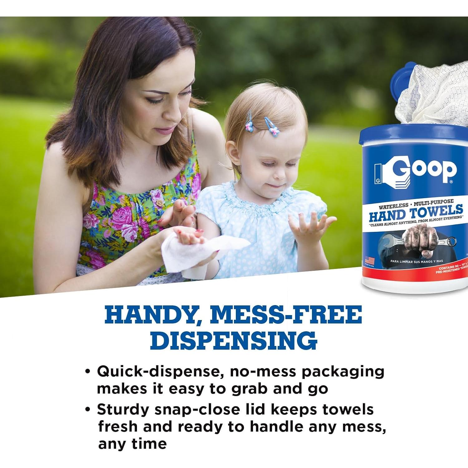 Toallitas Limpiadoras de Manos Goop - 90 Unidades 25.4x30.5 cm