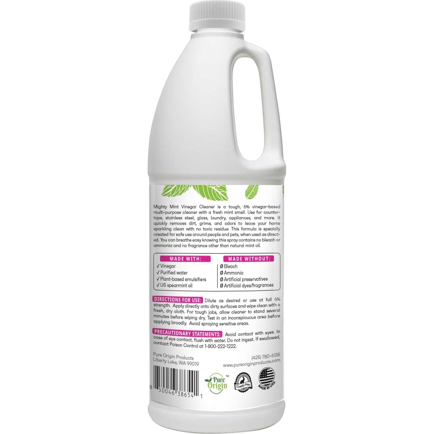 Limpiador Multiusos de Vinagre Mighty Mint 0.95L - No Tóxico