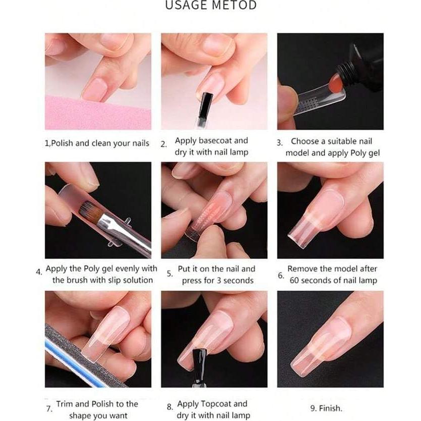 Gel deslizante SETE 60 ml para extensión de uñas con brocha