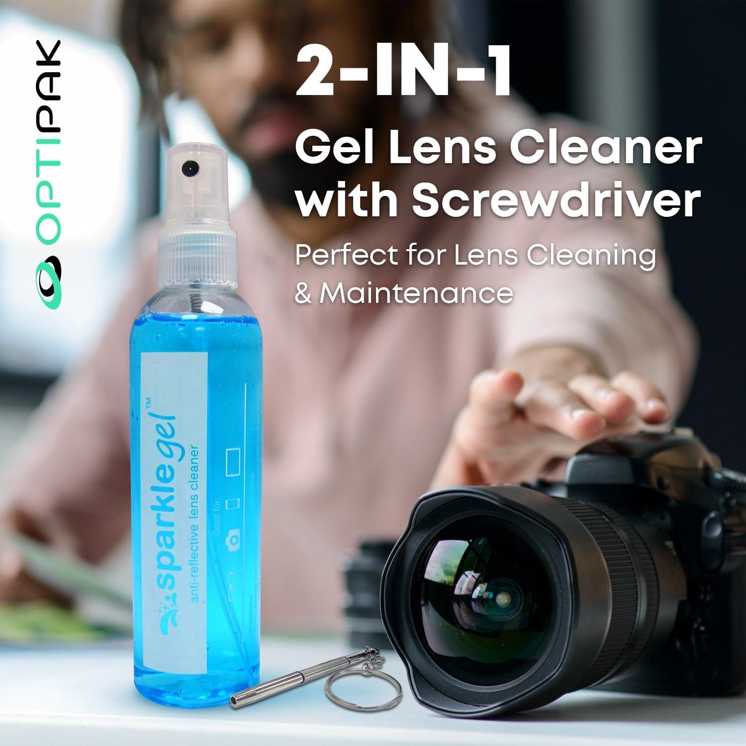 Kit de limpieza de gafas OPTIPAK - 2x2oz spray + 2 paños + destornillador