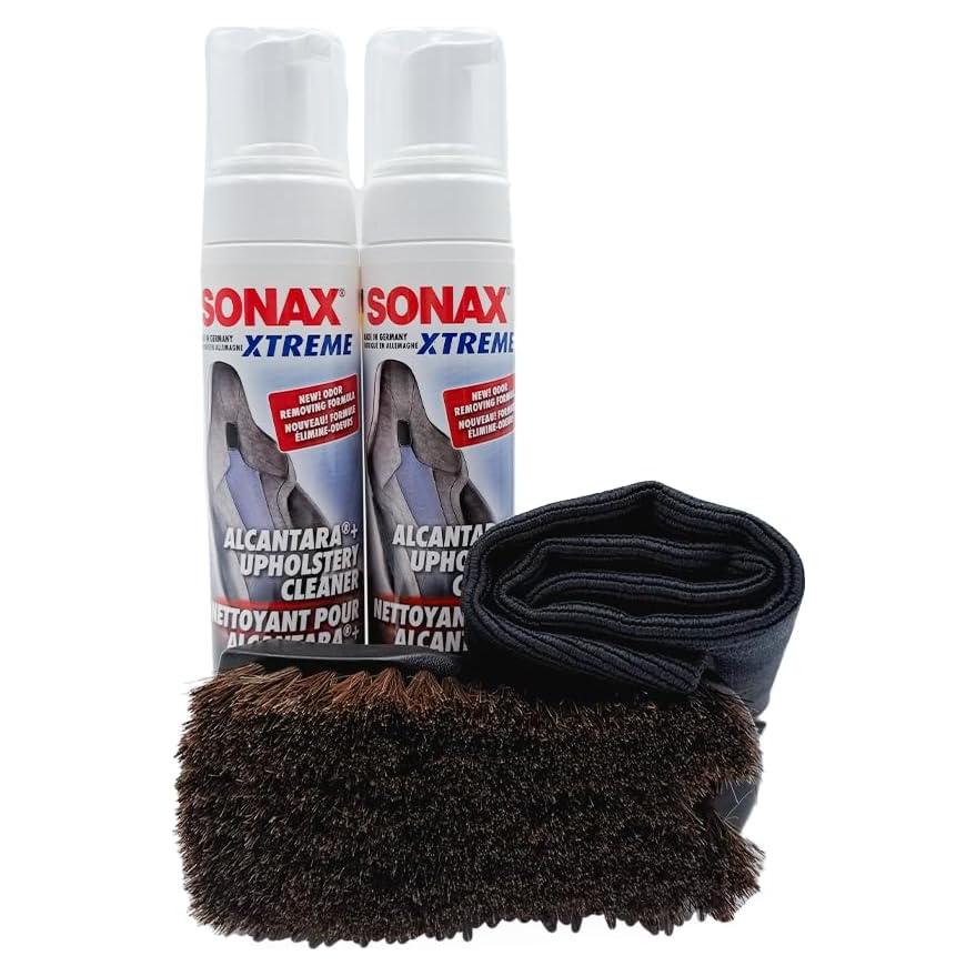 Limpiador de Alcantara y Tapicería SONAX 2x250ml + Cepillo