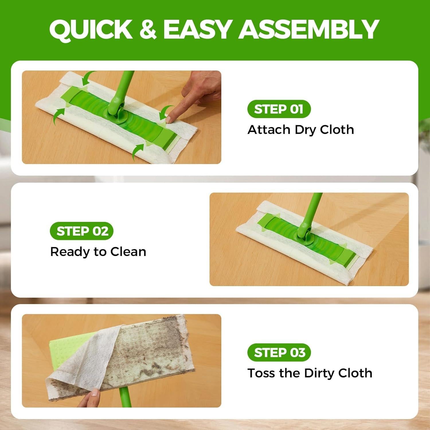 Recambios de Mopa Secos UKEENOR 160 Paquetes 20.1x29.5cm