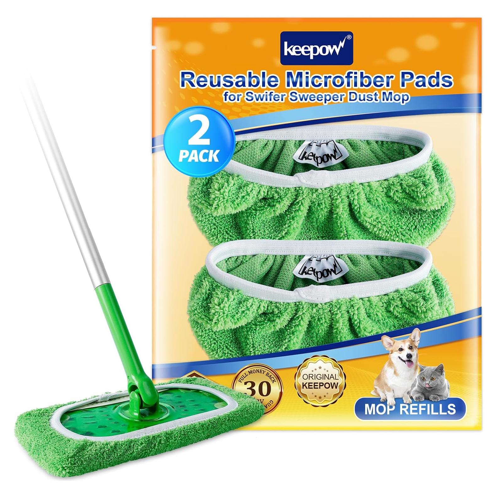 Paños de Microfibra Reutilizables KEEPOW para Mopa Swiffer - 2 Paquete