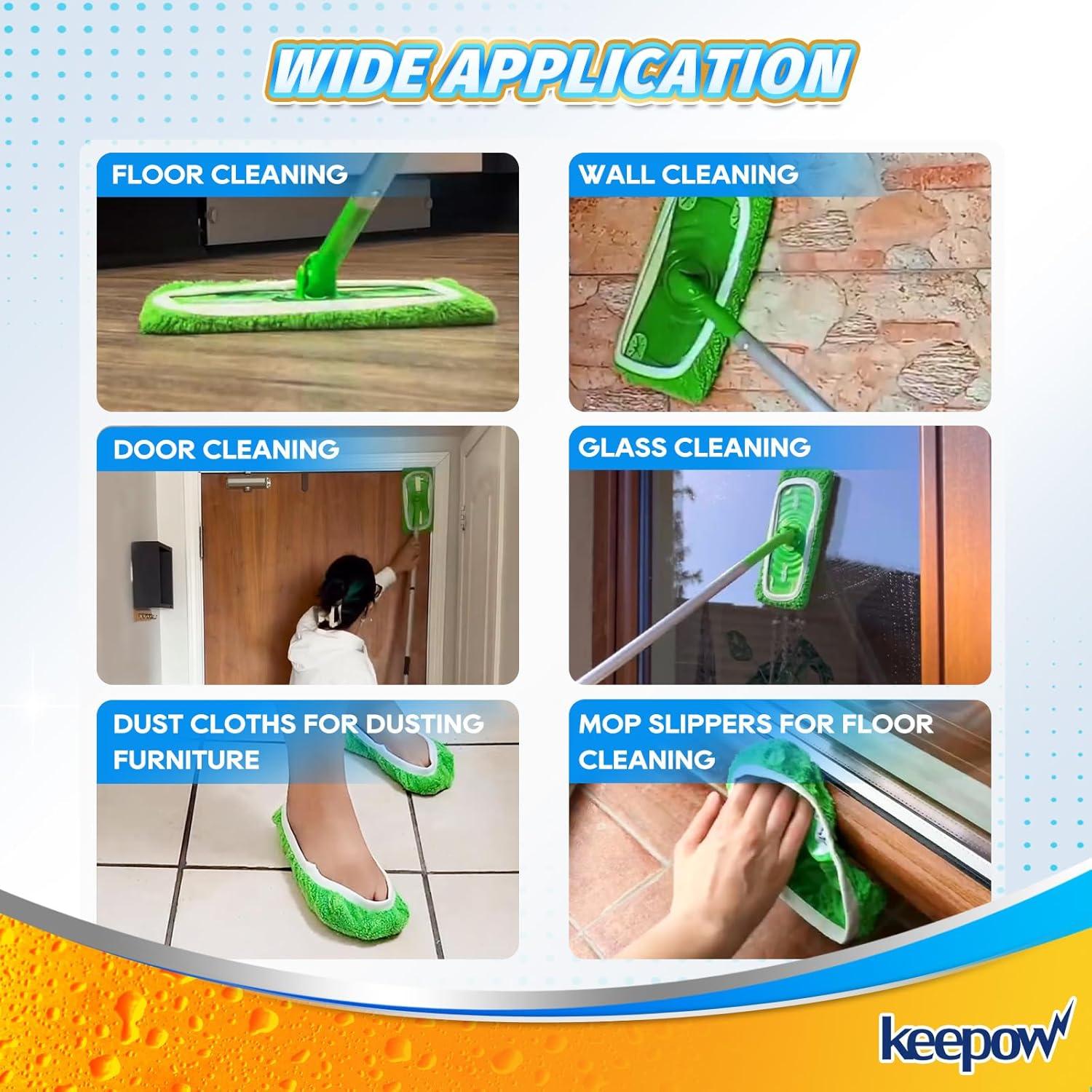 Paños de Microfibra Reutilizables KEEPOW para Mopa Swiffer - 2 Paquete