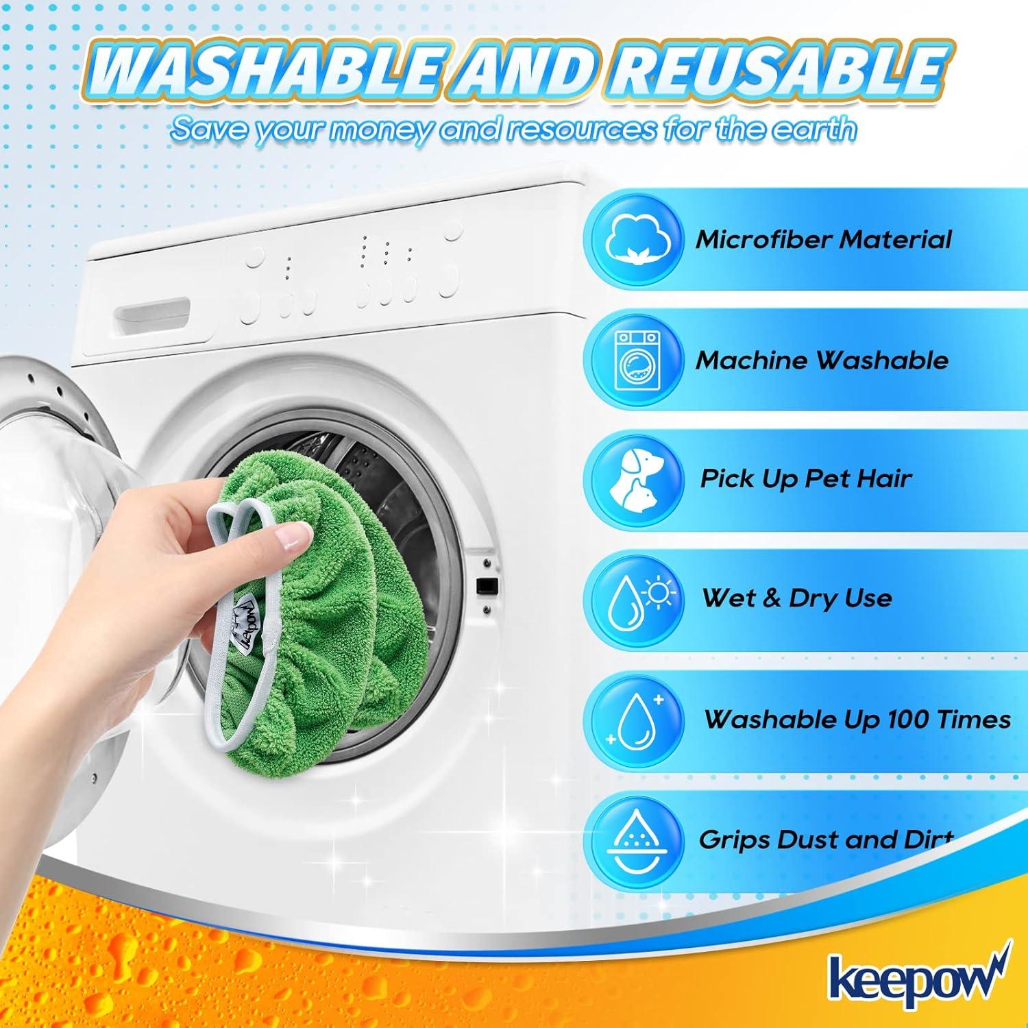 Paños de Microfibra Reutilizables KEEPOW para Mopa Swiffer - 2 Paquete