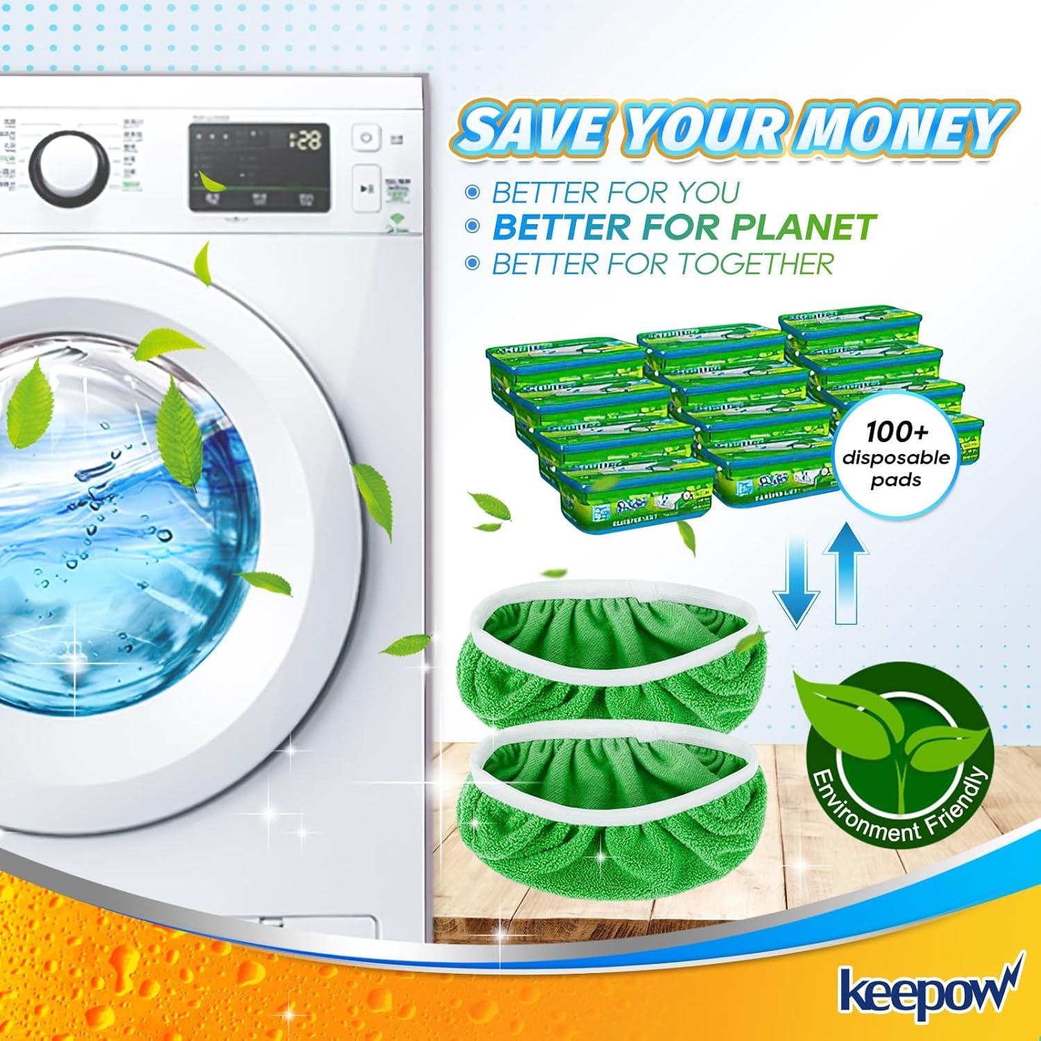 Paños de Microfibra Reutilizables KEEPOW para Mopa Swiffer - 2 Paquete