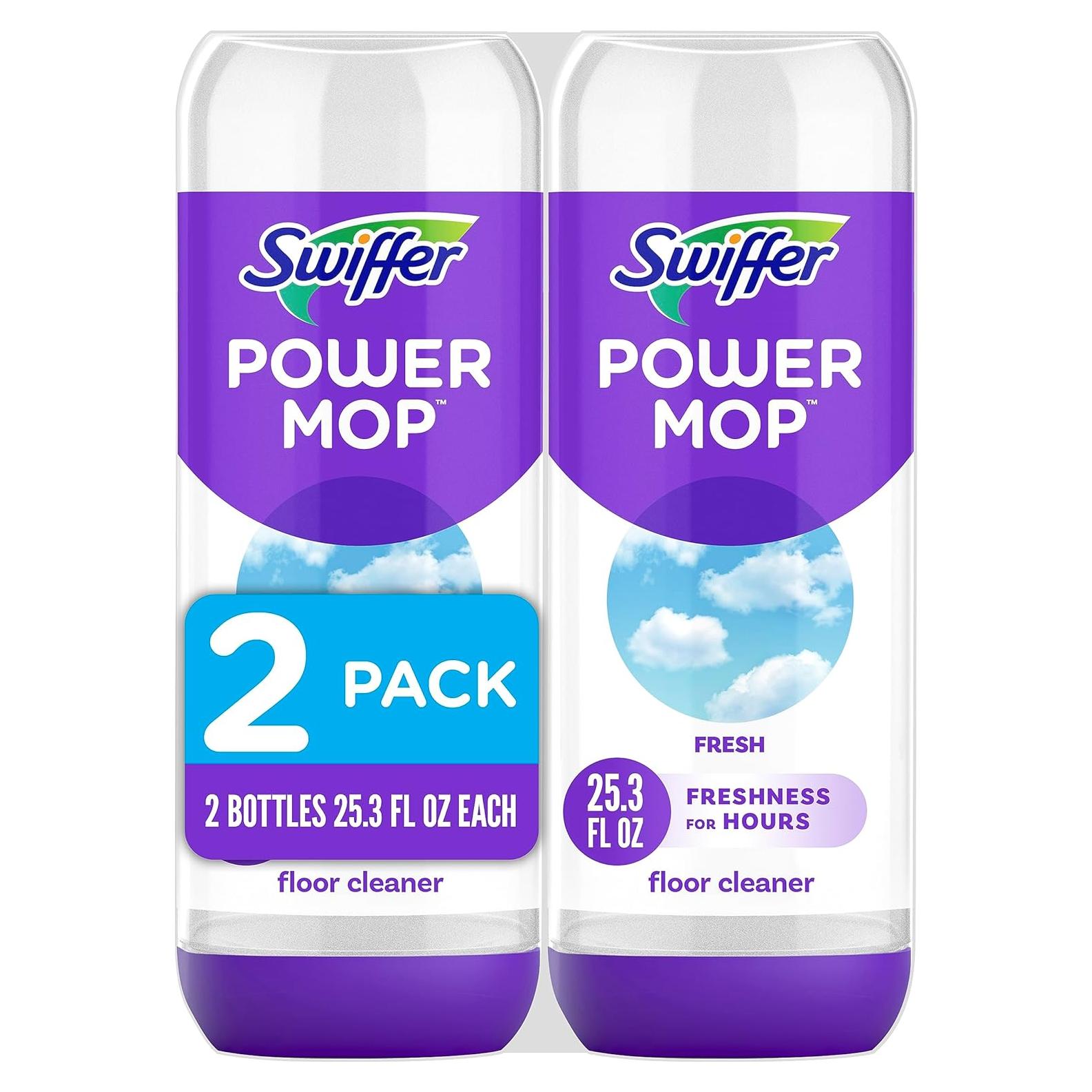 Limpiador de pisos Swiffer PowerMop 748 ml - Aroma fresco, 2 paquetes