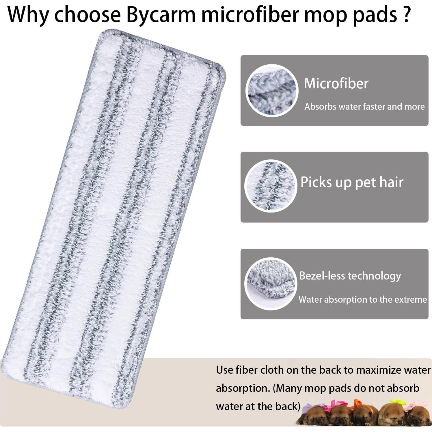 Paquete de 8 Paños de Microfibra para Mopa Bycarm 33 cm