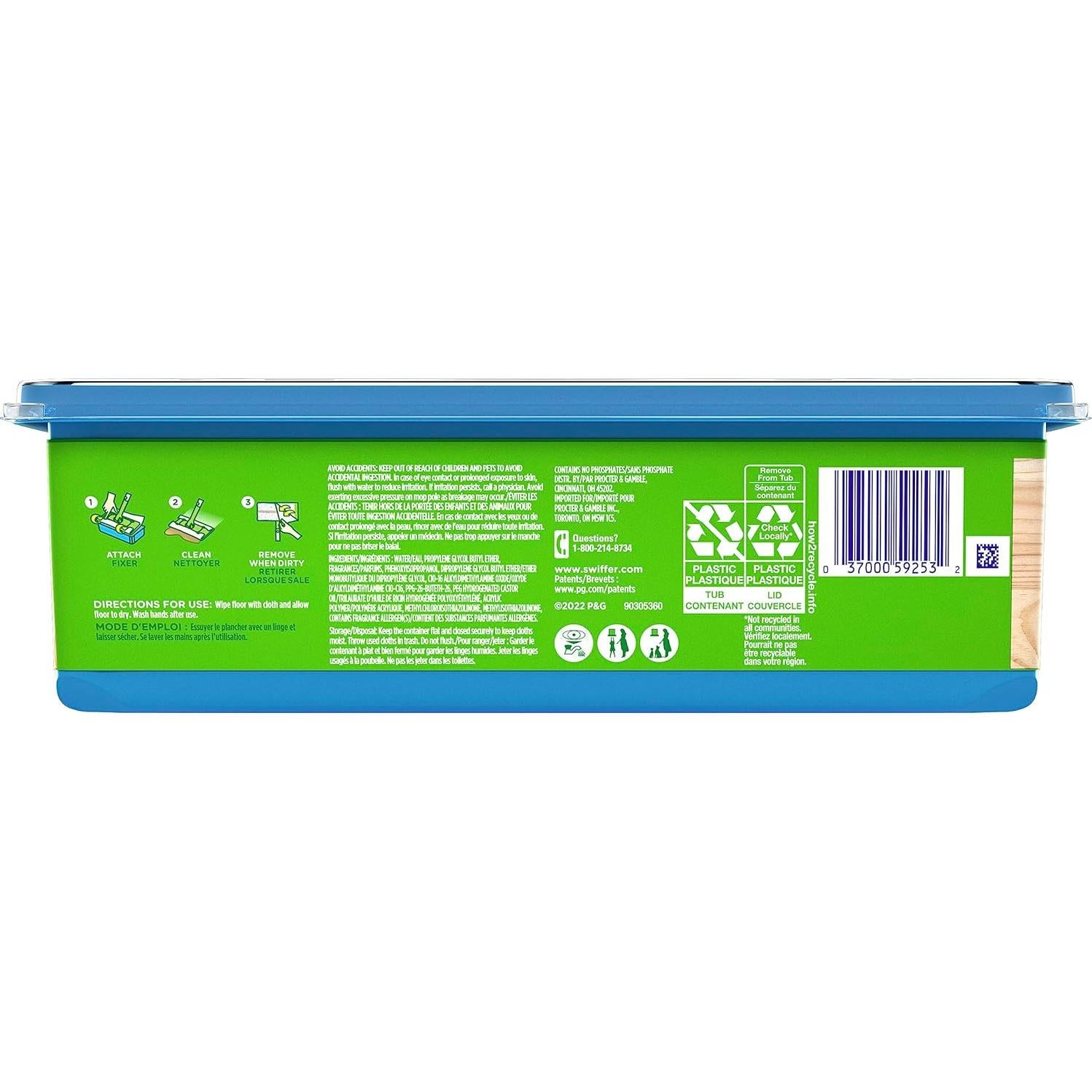 Toallitas Húmedas para Pisos de Madera Swiffer 20 Unidades