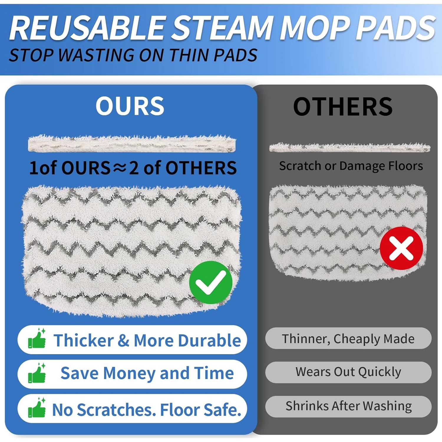 Paquete de 6 Almohadillas de Microfibra Tidy Monster para Mopa Shark S1000