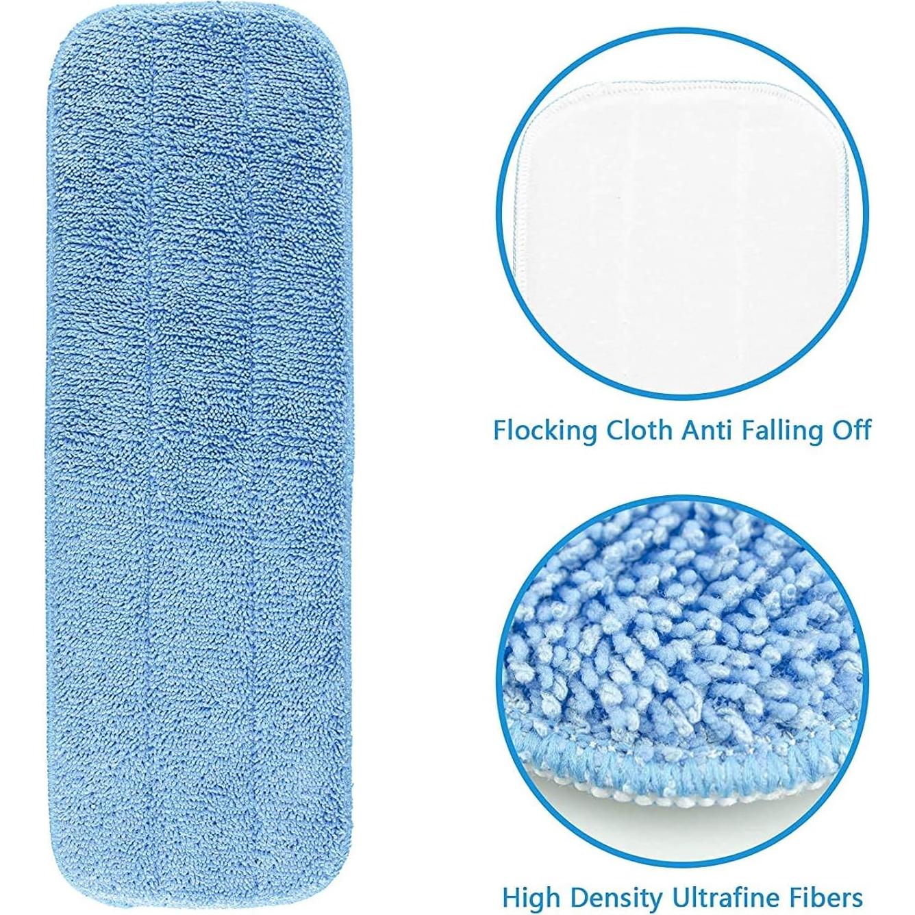 Paquete de 6 Paños de Mopa de Microfibra 45.72x15.24cm Azul