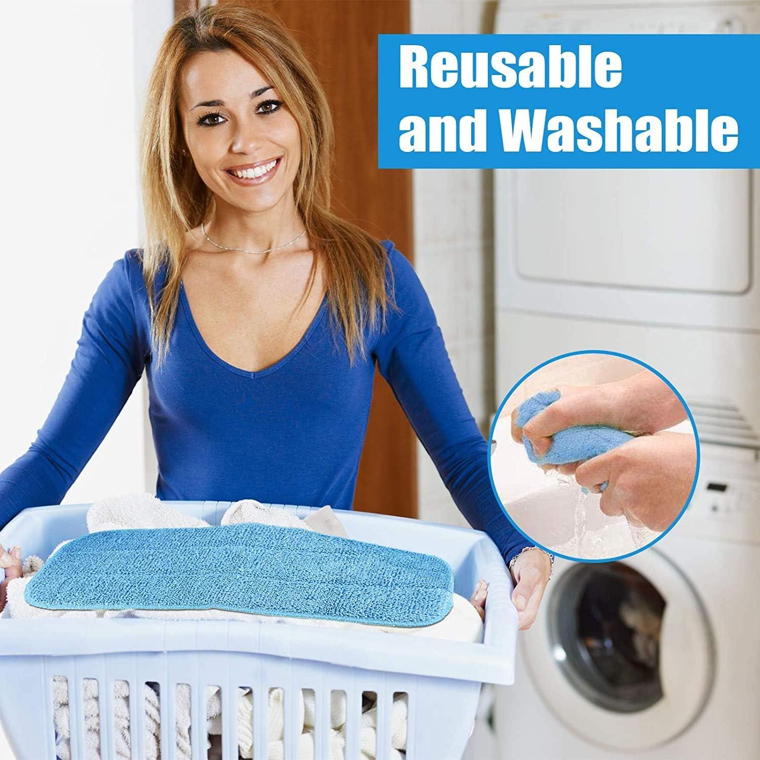 Paquete de 6 Paños de Mopa de Microfibra 45.72x15.24cm Azul