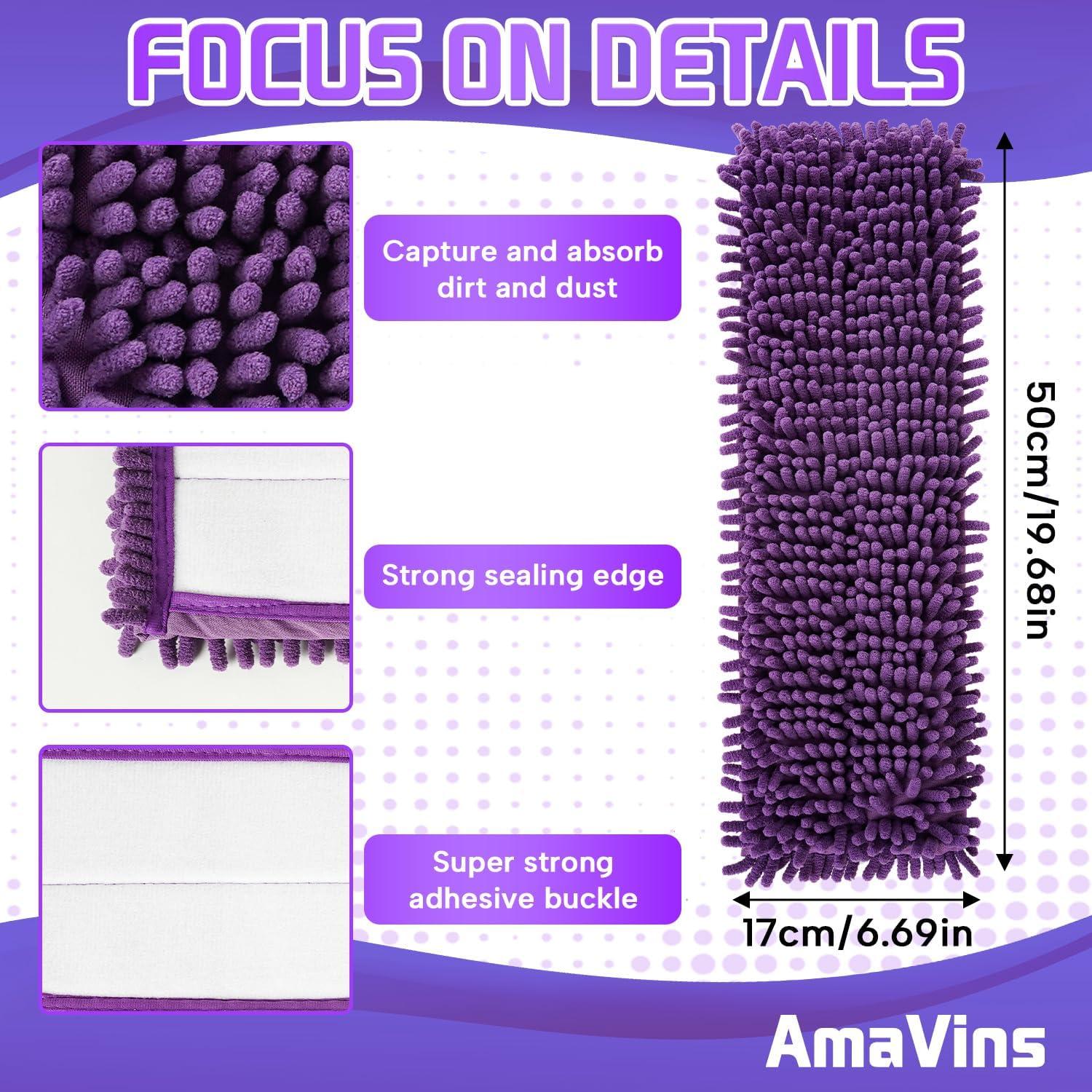 Almohadillas de Microfibra Reutilizables AmaVins para Trapeador Bona - Paquete de 2