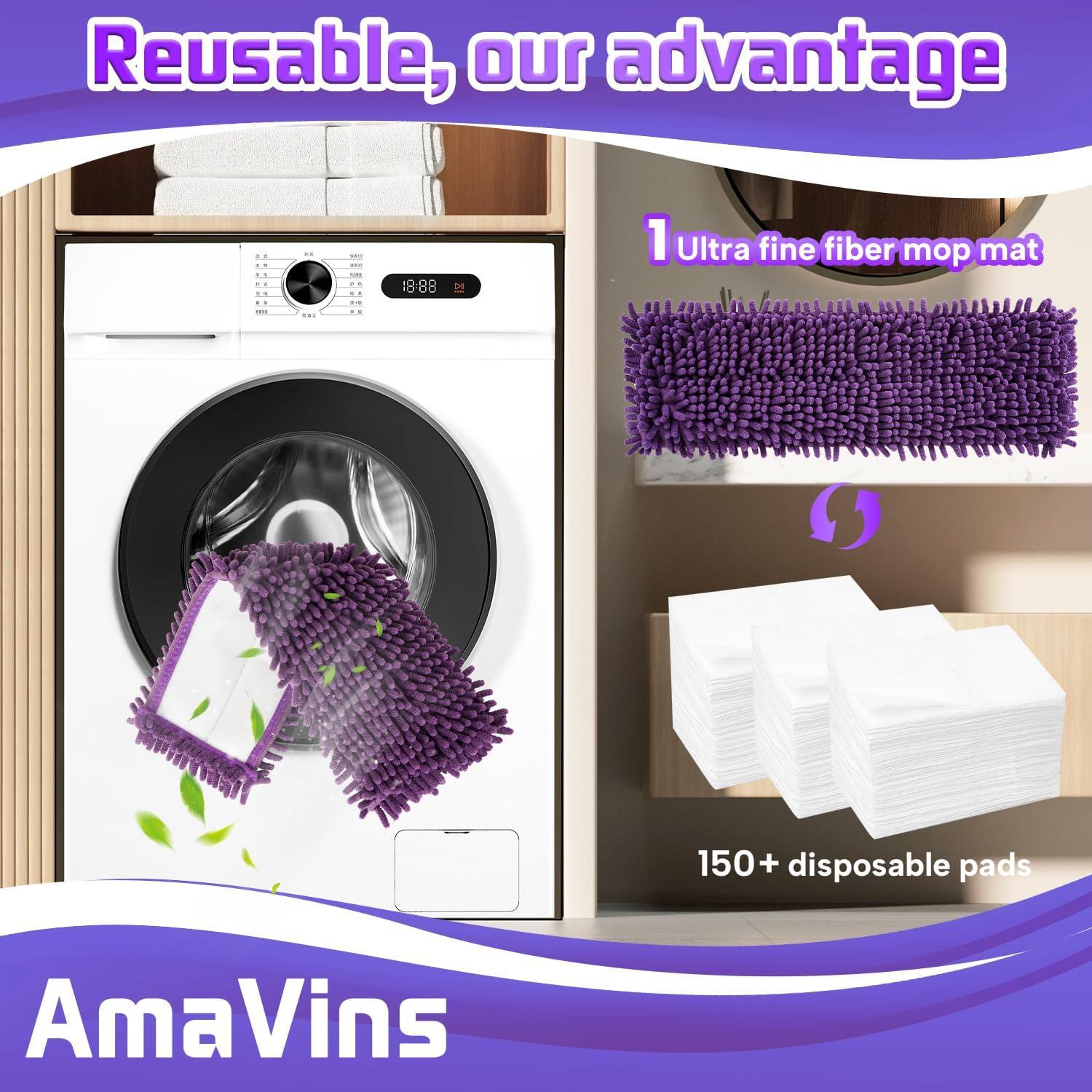 Almohadillas de Microfibra Reutilizables AmaVins para Trapeador Bona - Paquete de 2