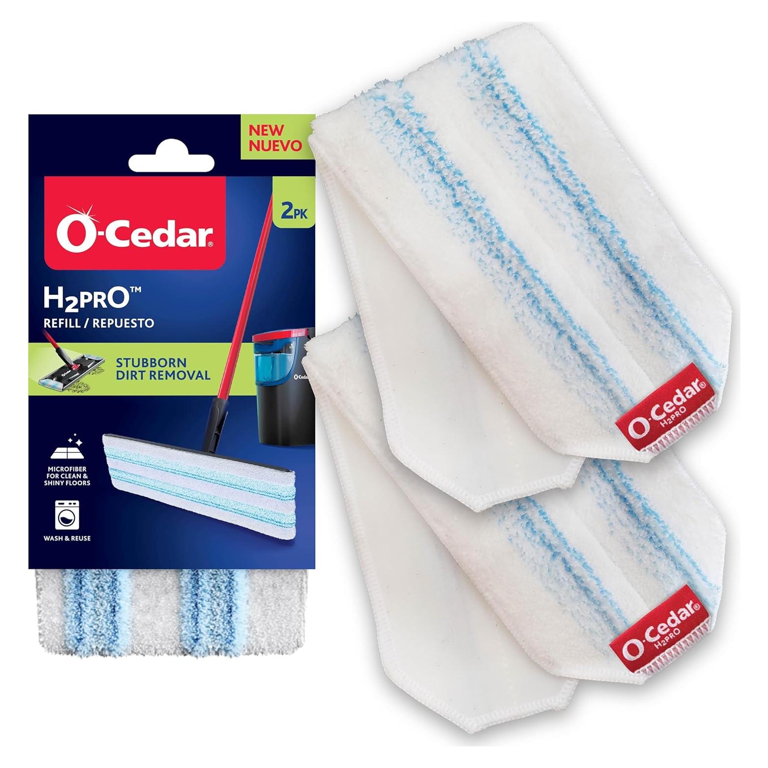 O-Cedar H2prO Mopas de Microfibra Reutilizables - Paquete de 2