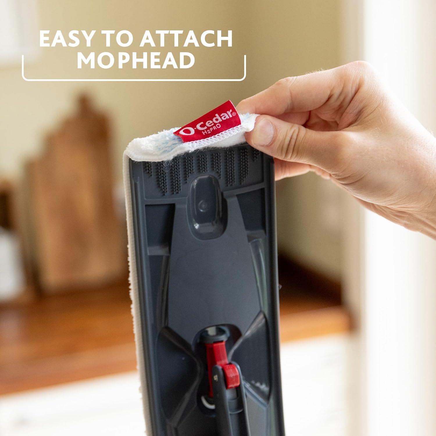O-Cedar H2prO Mopas de Microfibra Reutilizables - Paquete de 2