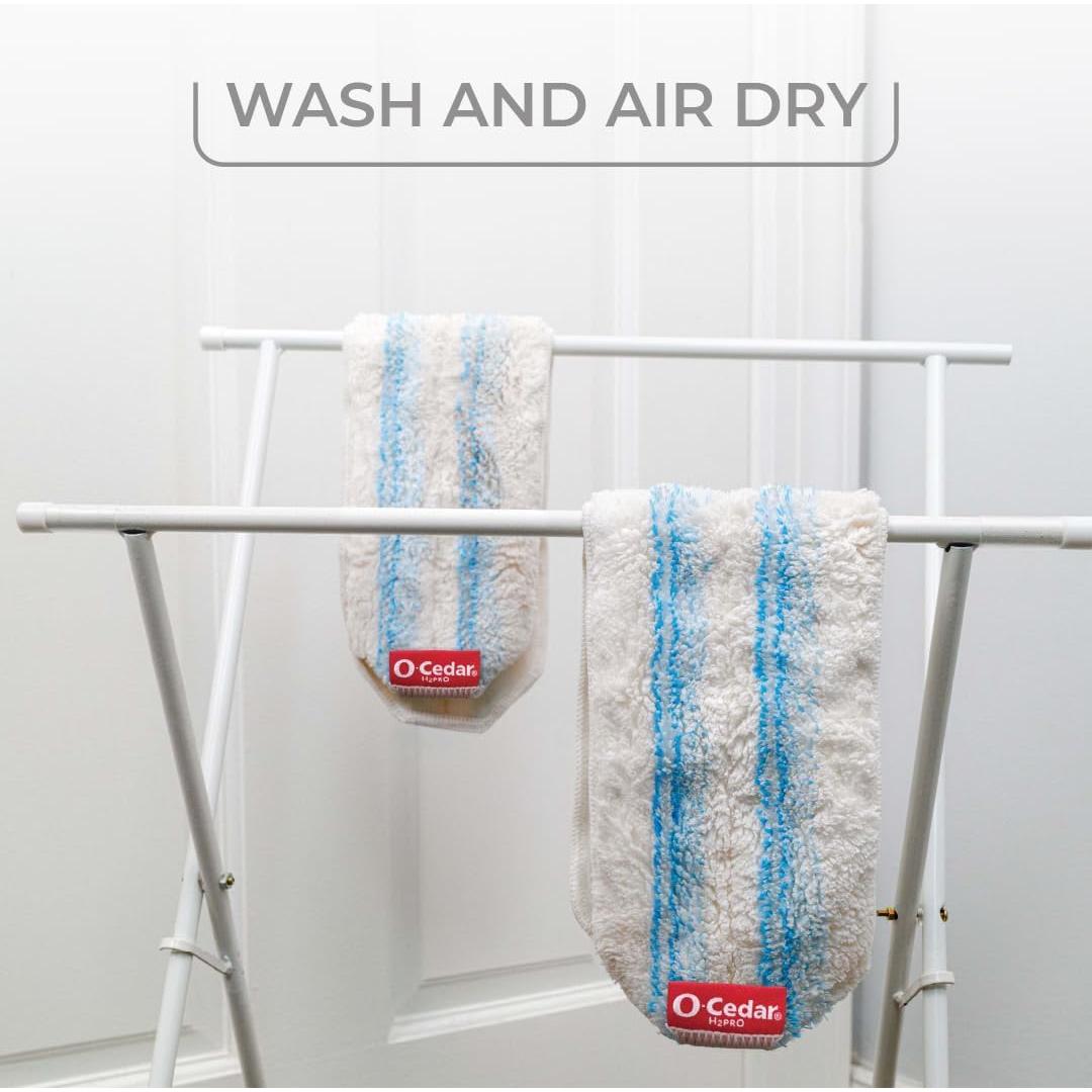 O-Cedar H2prO Mopas de Microfibra Reutilizables - Paquete de 2