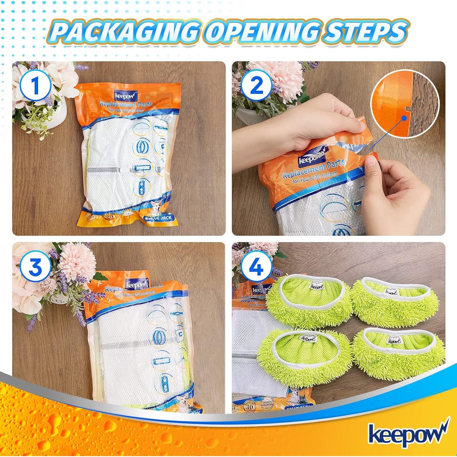 Paños de Mopa Reutilizables KEEPOW para Swiffer - 4 Unidades