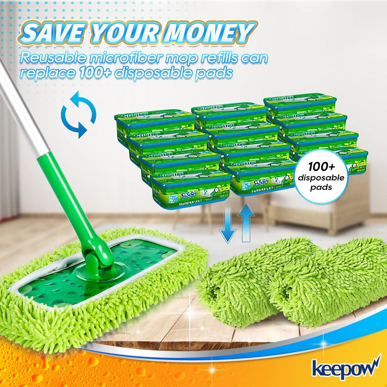 Paños de Mopa Reutilizables KEEPOW para Swiffer - 4 Unidades