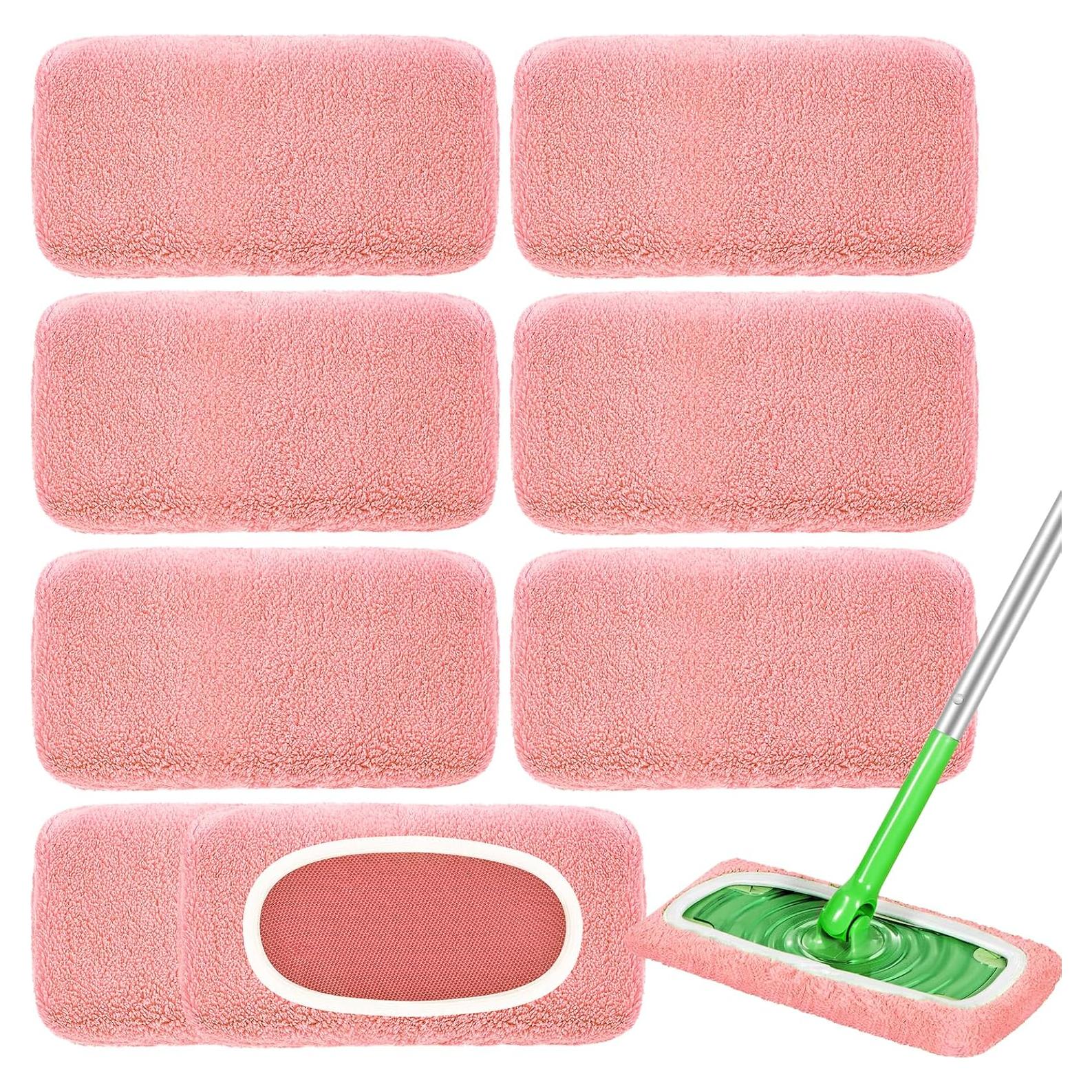 Paquete de 8 Almohadillas de Mopa Reutilizables Nicemiya Rosa