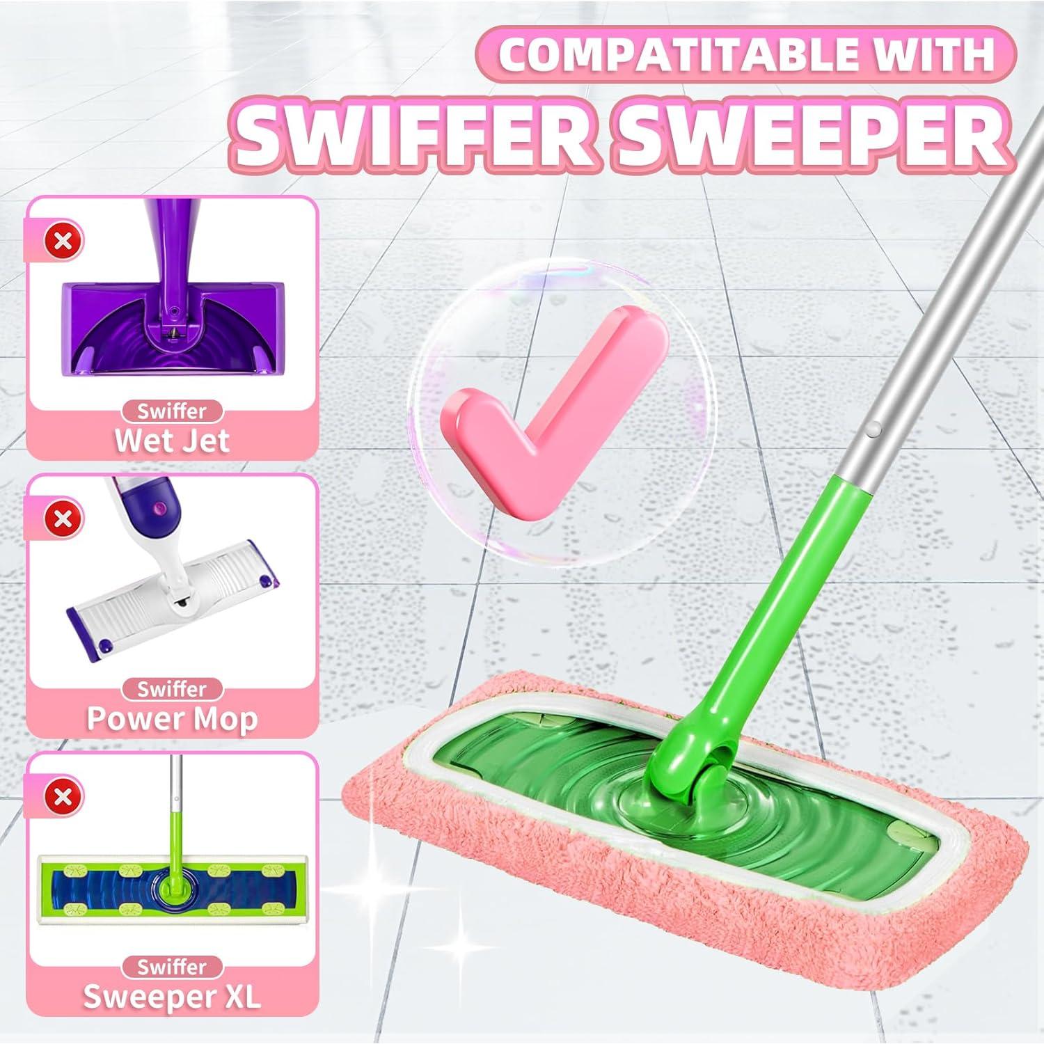 Paquete de 8 Almohadillas de Mopa Reutilizables Nicemiya Rosa