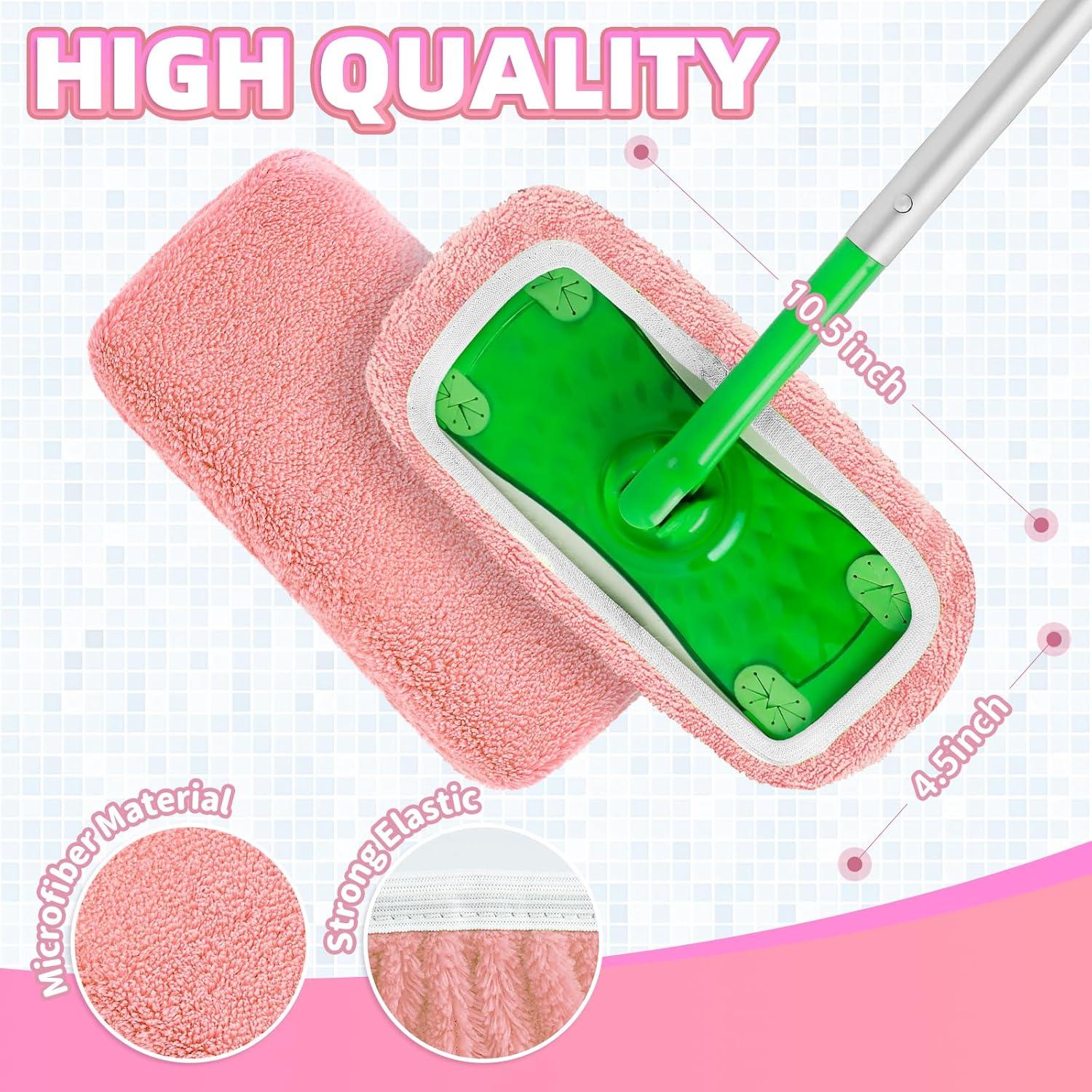 Paquete de 8 Almohadillas de Mopa Reutilizables Nicemiya Rosa